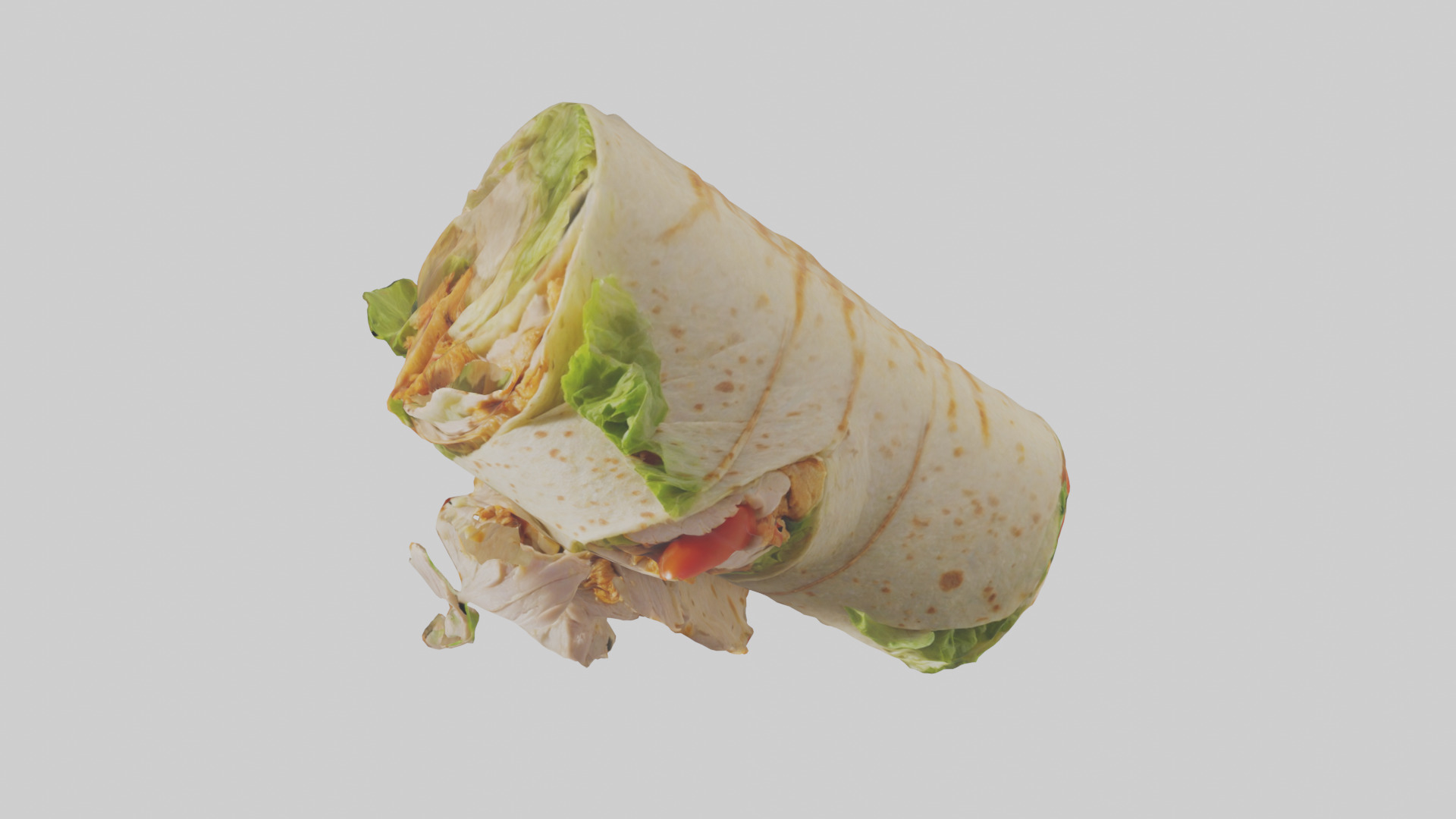 Caesar wrap with chicken model Low-poly 3D model_26
