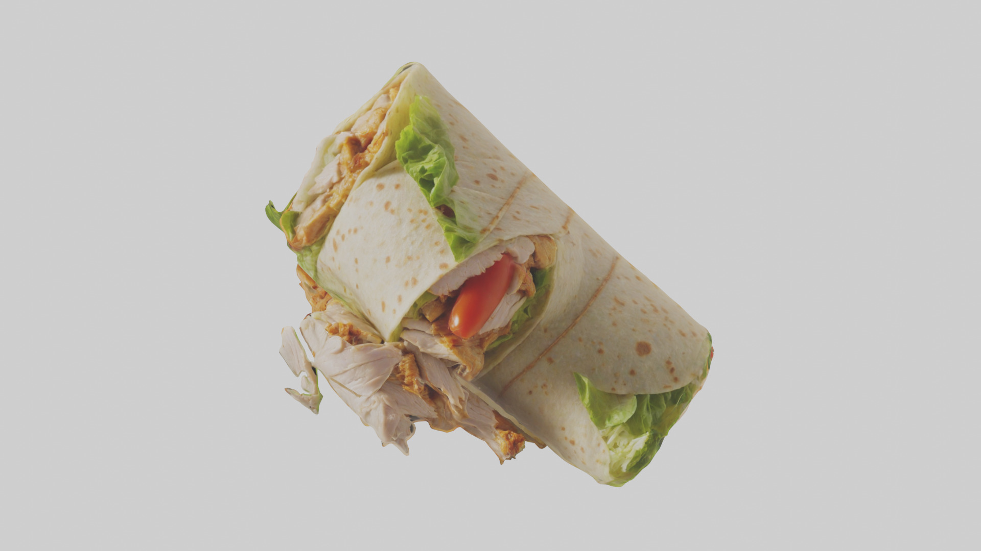 Caesar wrap with chicken model Low-poly 3D model_19