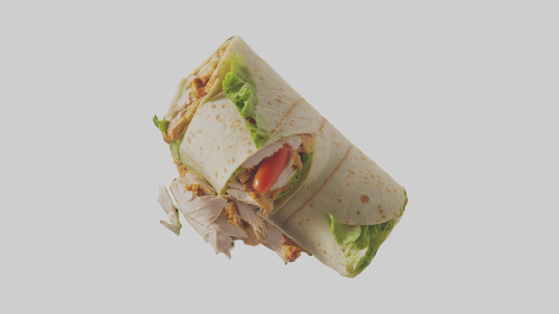 Caesar wrap with chicken model Low-poly 3D model_10