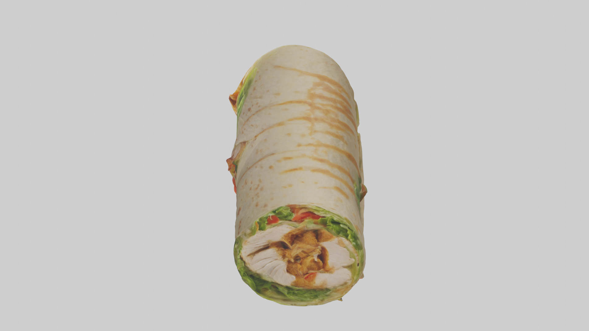 Caesar wrap with chicken model Low-poly 3D model_22