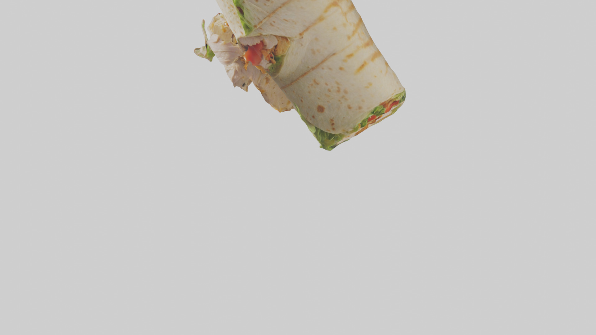 Caesar wrap with chicken model Low-poly 3D model_5