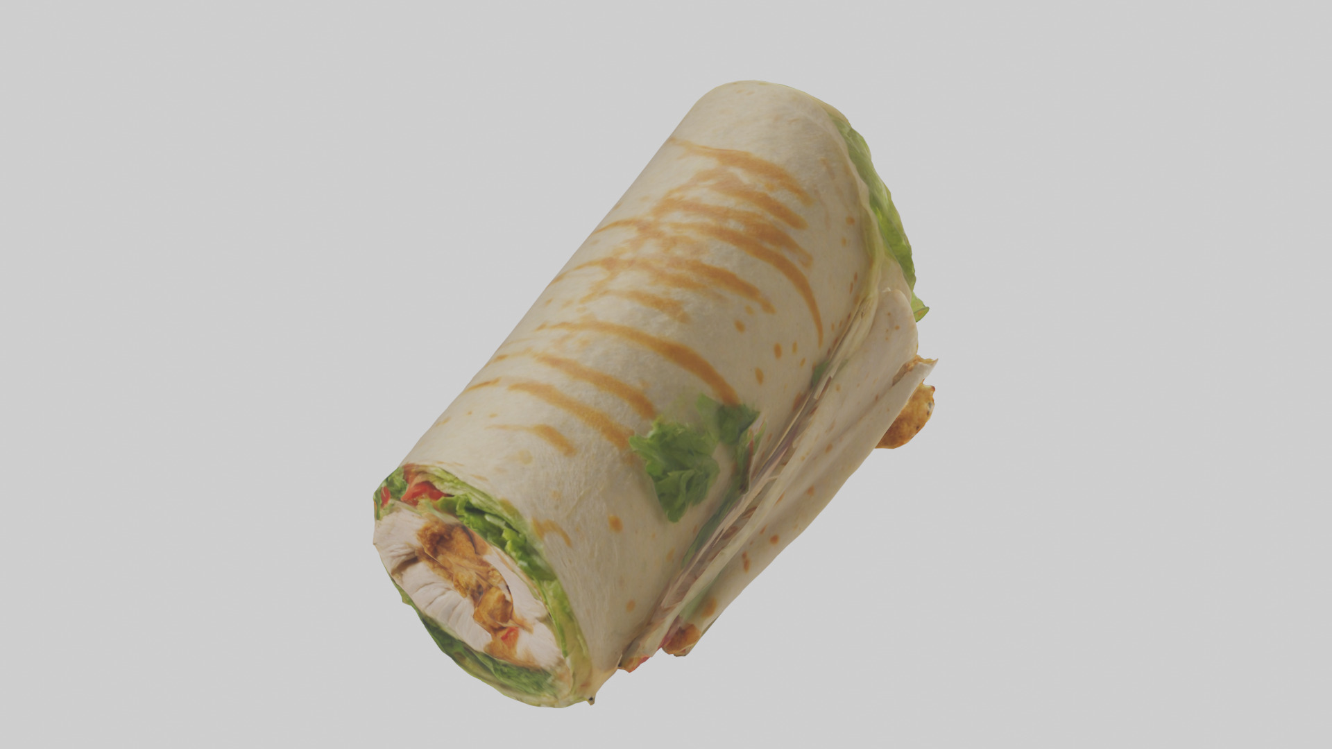 Caesar wrap with chicken model Low-poly 3D model_1