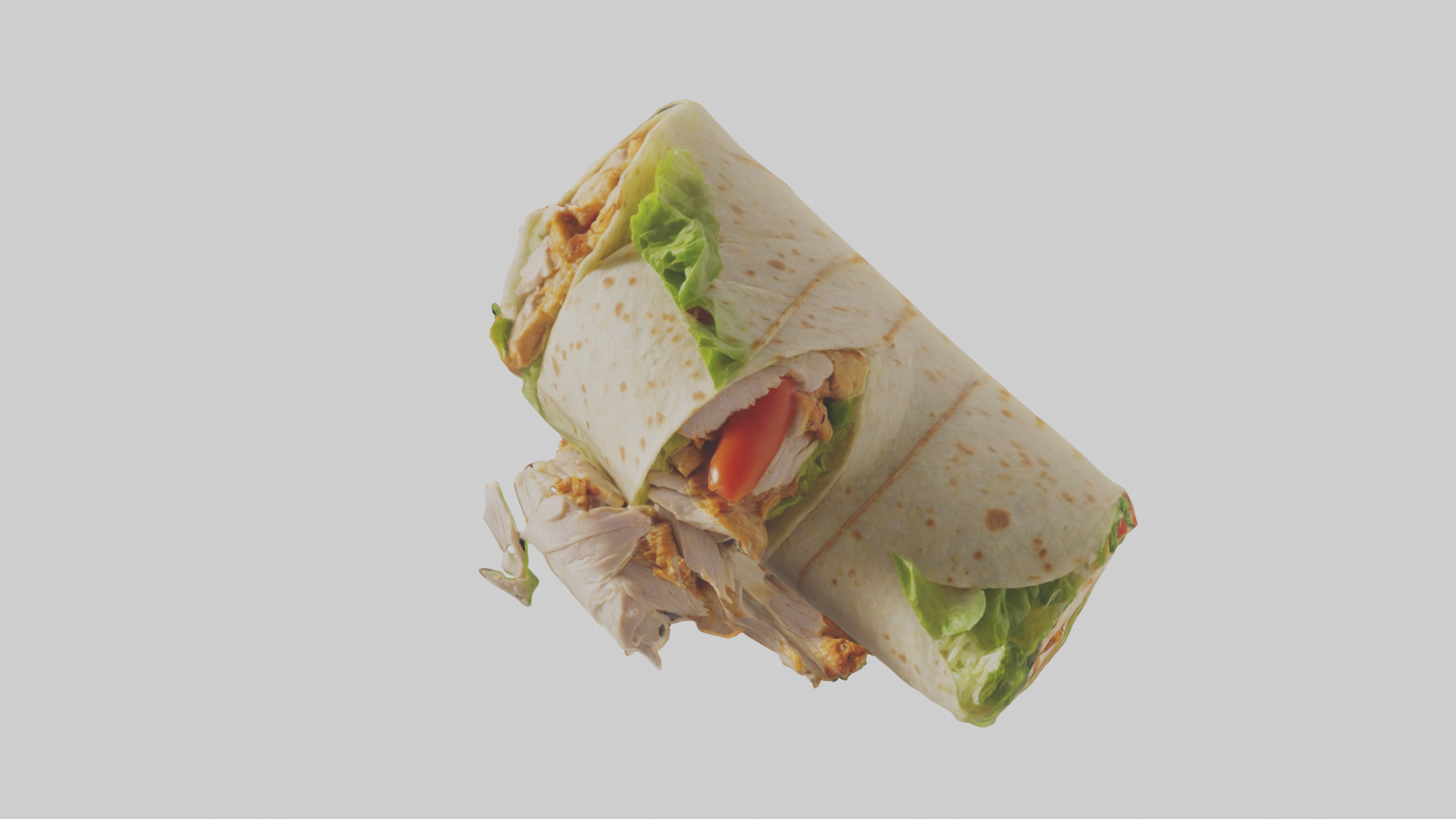 Caesar wrap with chicken model Low-poly 3D model_13