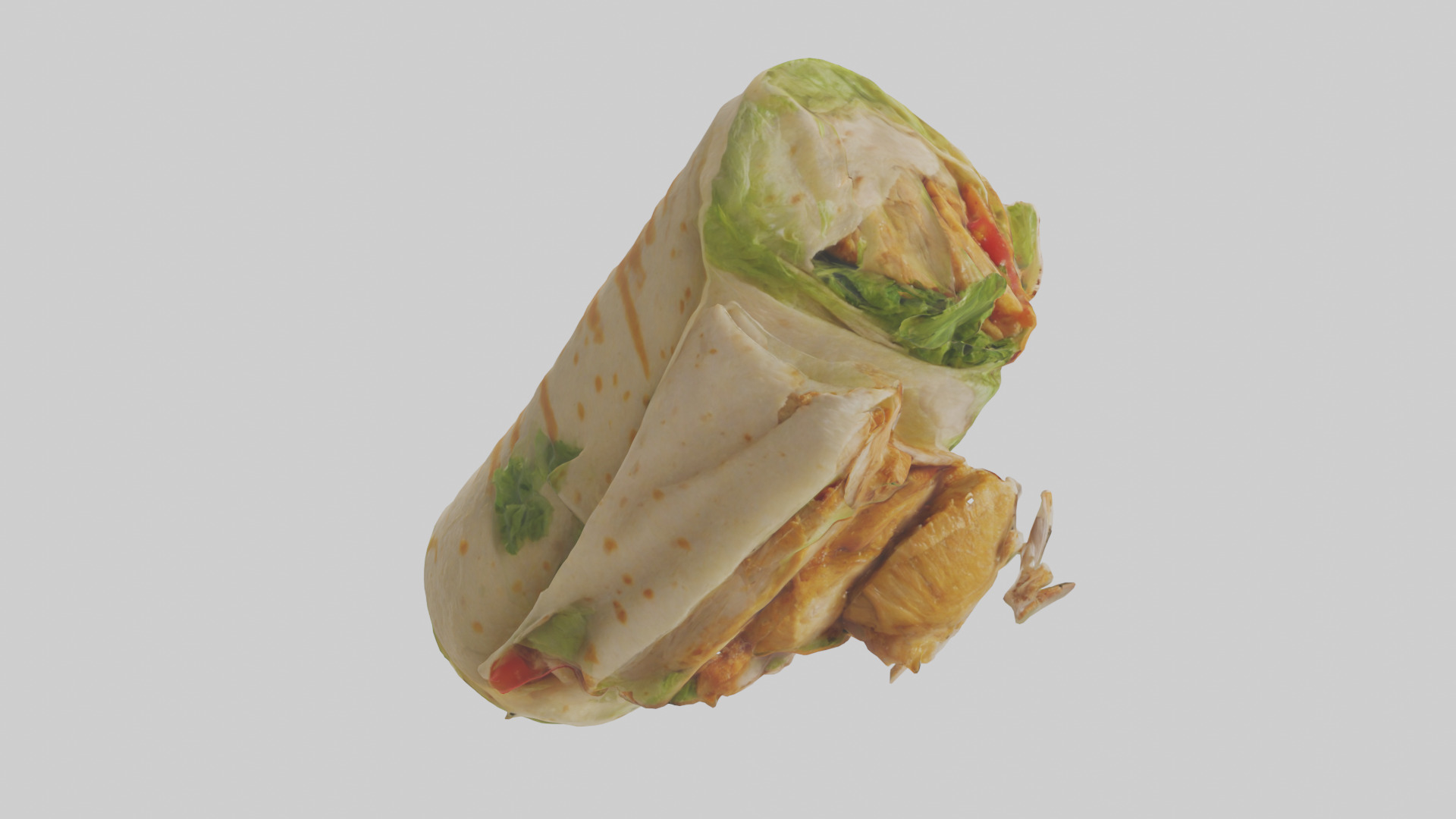 Caesar wrap with chicken model Low-poly 3D model_2