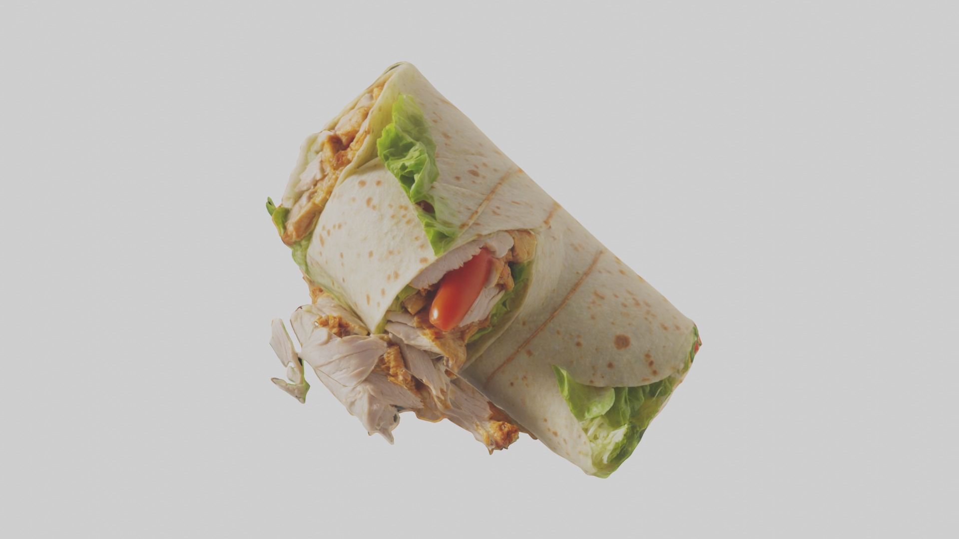 Caesar wrap with chicken model Low-poly 3D model_14