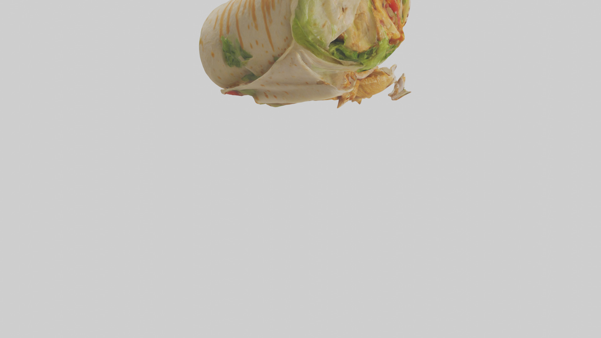 Caesar wrap with chicken model Low-poly 3D model_4