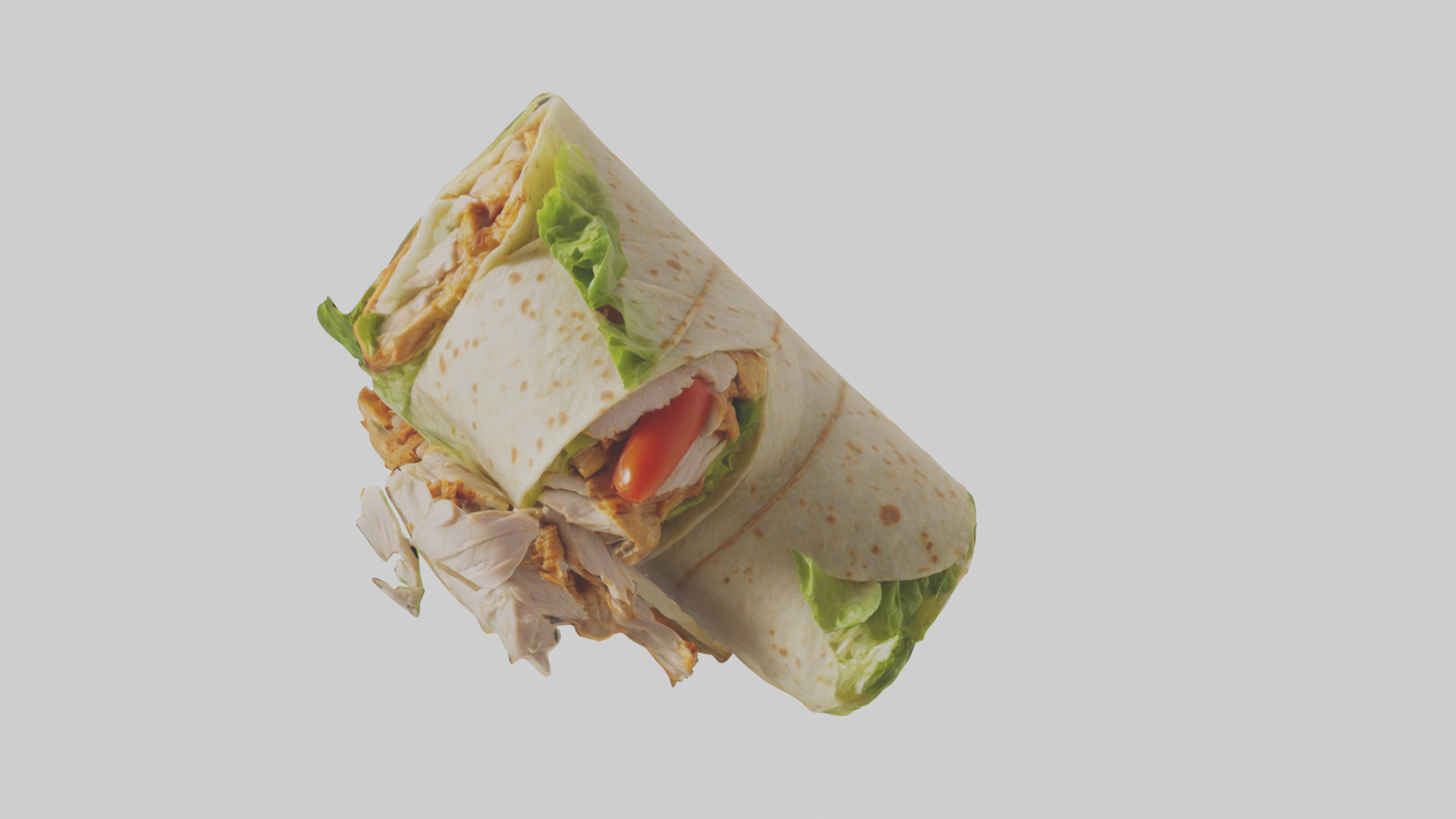 Caesar wrap with chicken model Low-poly 3D model_18
