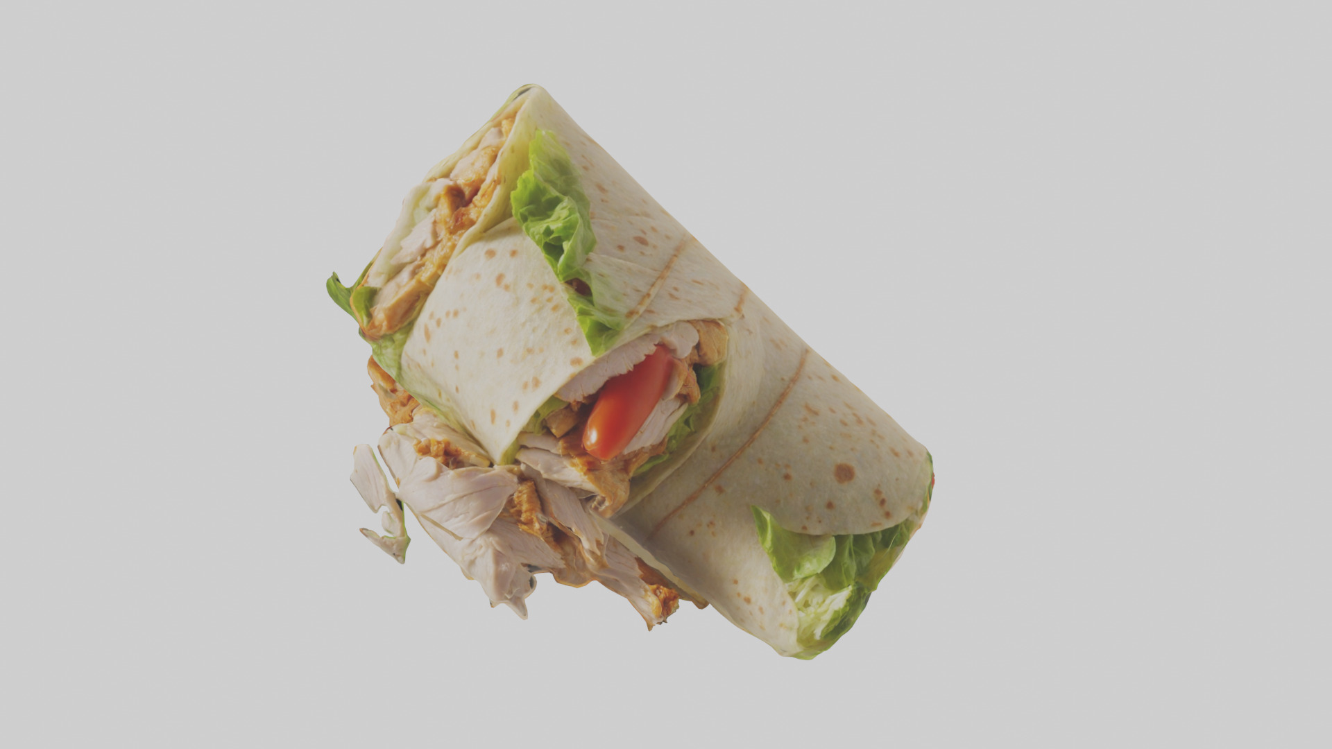 Caesar wrap with chicken model Low-poly 3D model_17
