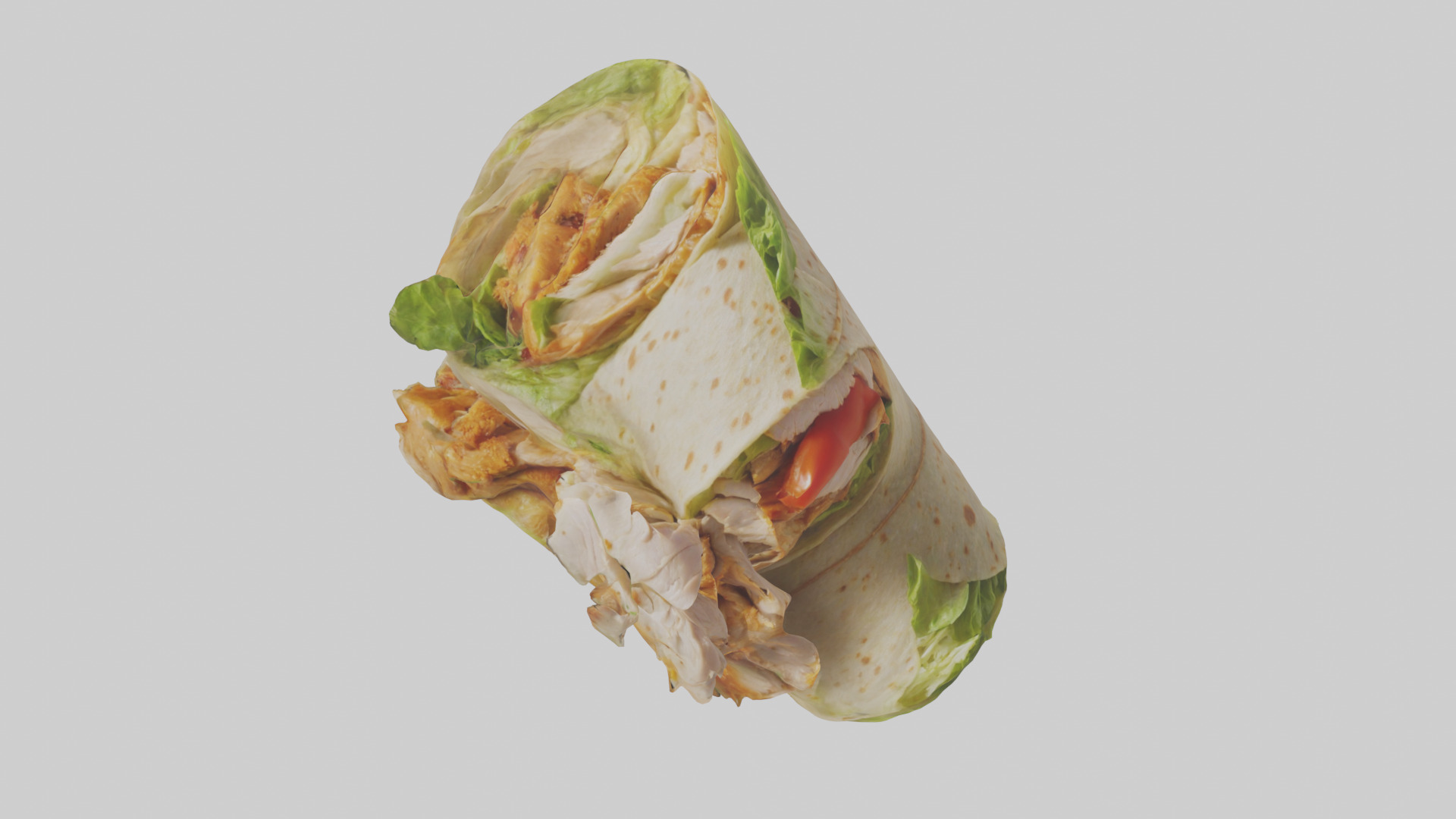 Caesar wrap with chicken model Low-poly 3D model_7