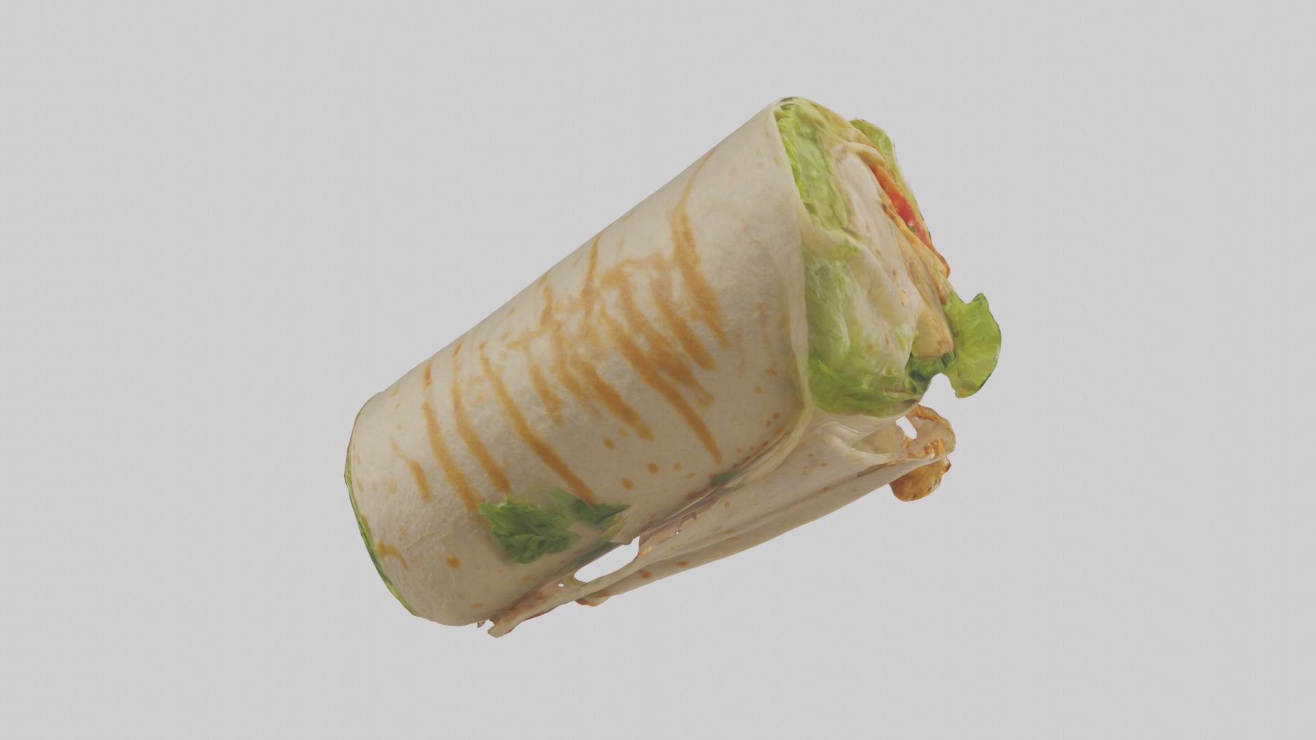 Caesar wrap with chicken model Low-poly 3D model_25