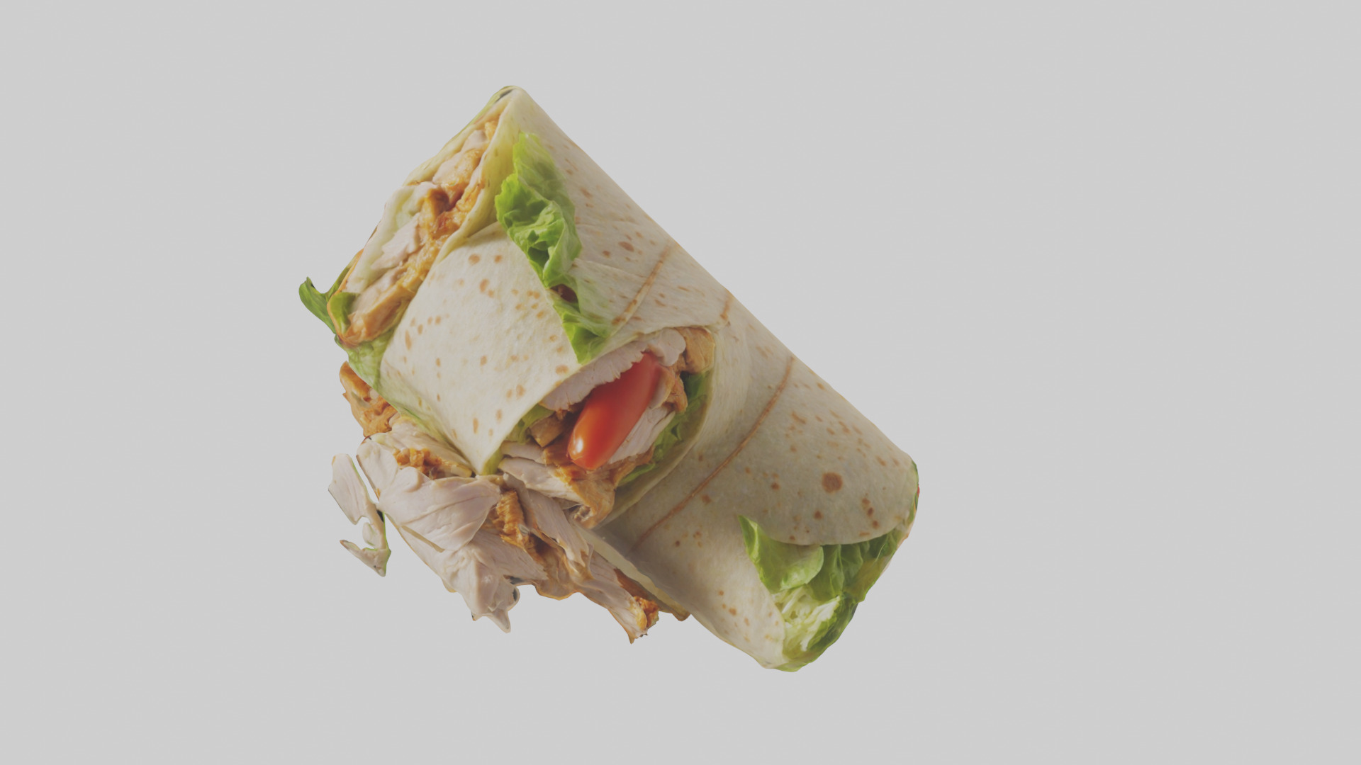 Caesar wrap with chicken model Low-poly 3D model_20