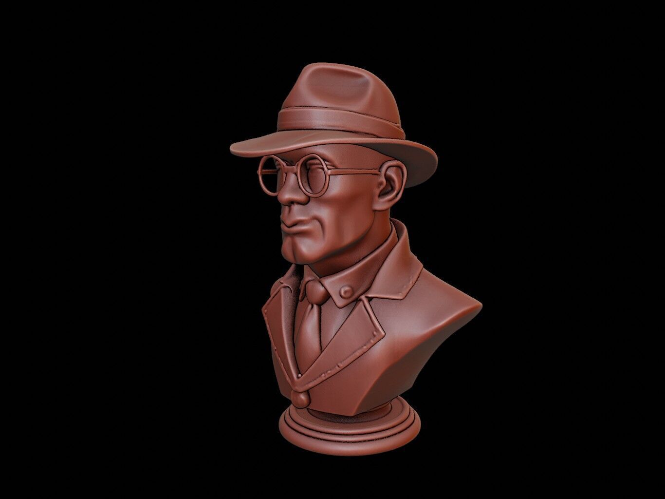 Detective Bust 3D print model_2