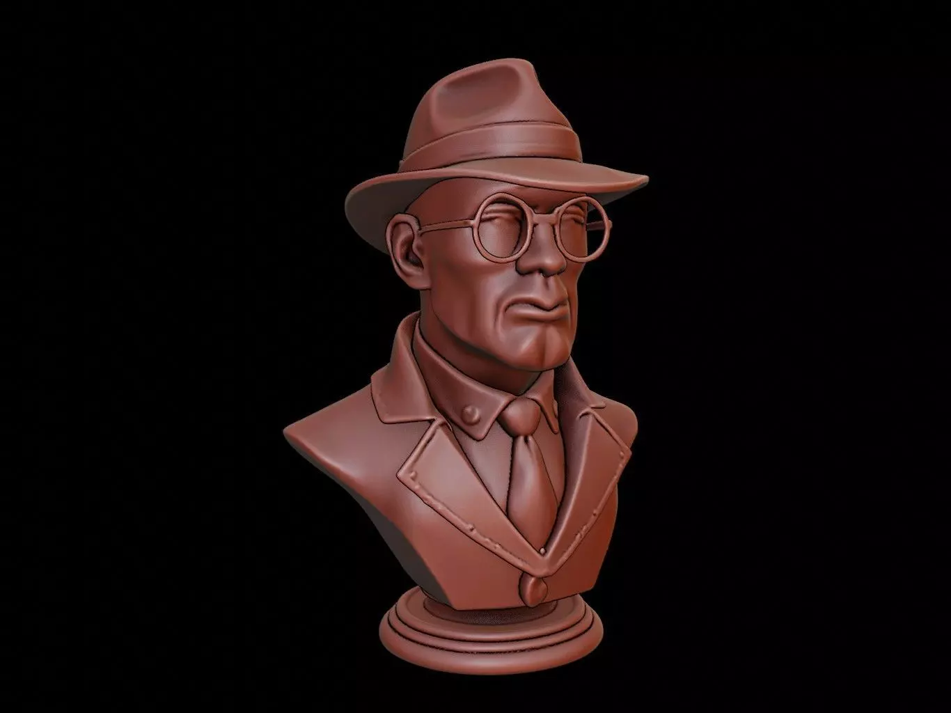Detective Bust 3D print model_0