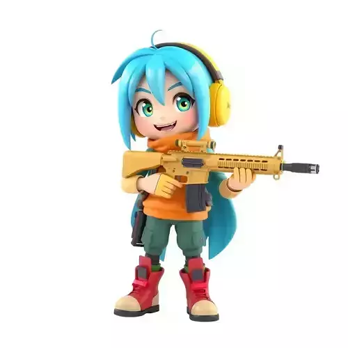 airsoft airsoft 3D rendering of a cartoon character 3D print model