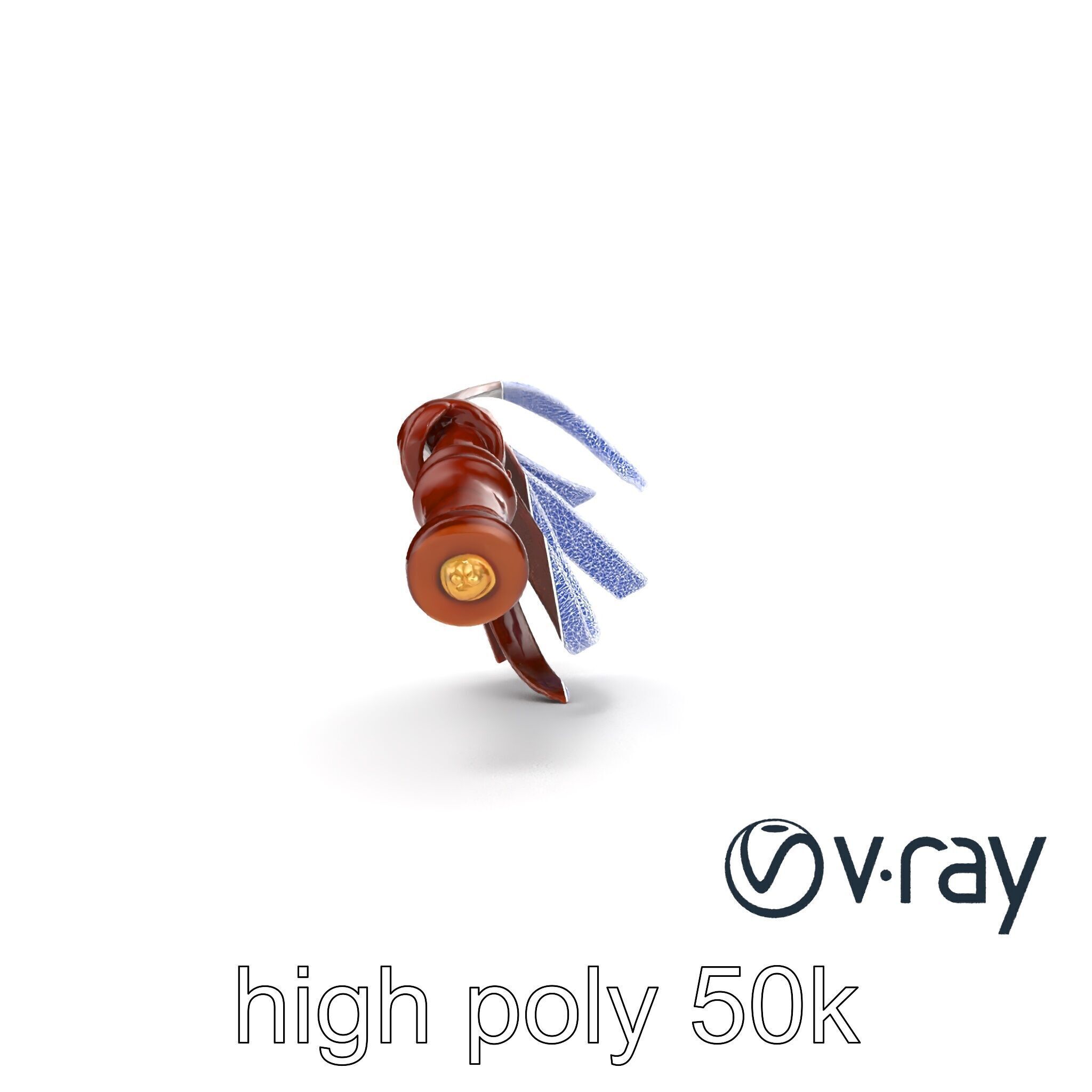 Luxurious Leather Whip Model Pack with Engraved Patterns Low-poly 3D model_25