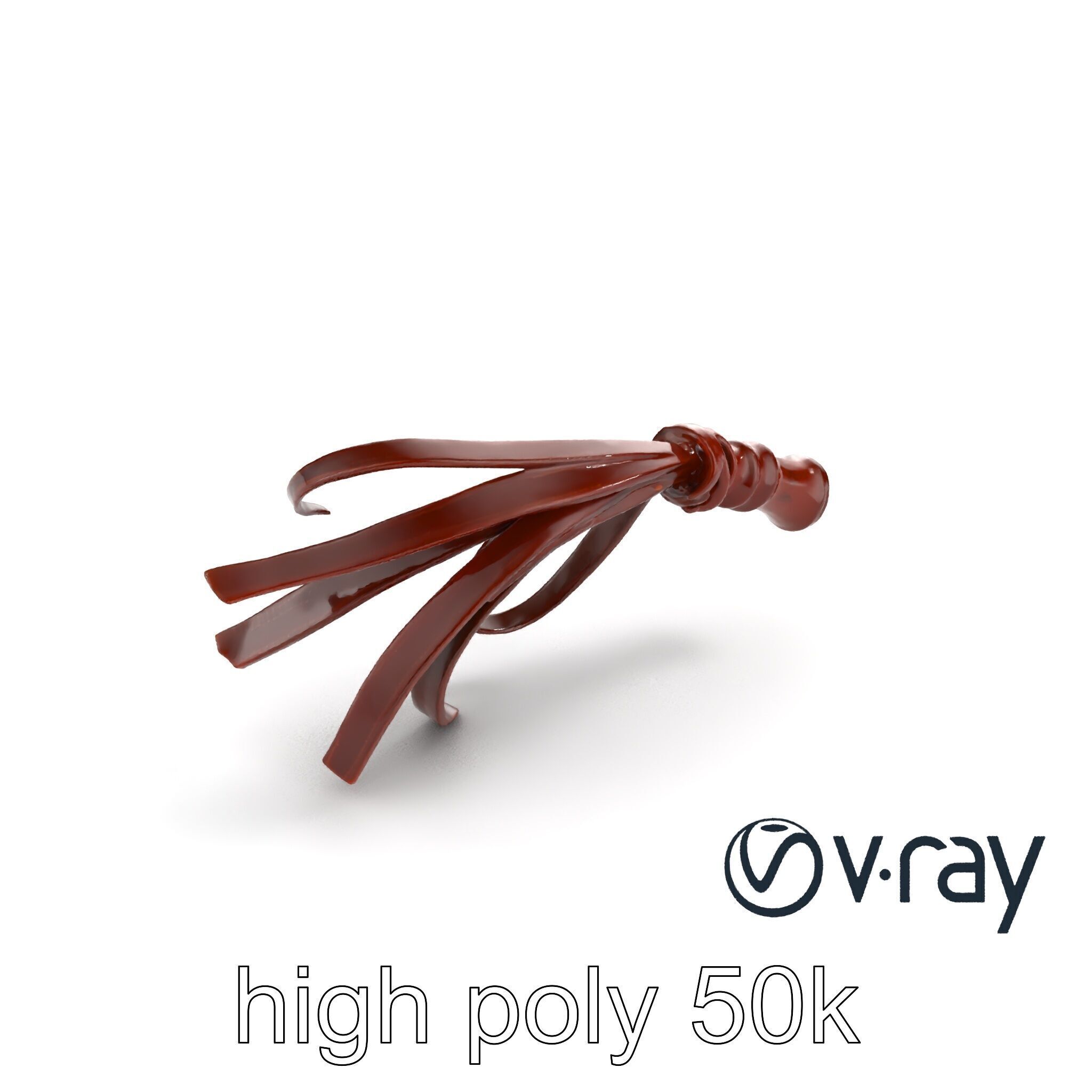 Luxurious Leather Whip Model Pack with Engraved Patterns Low-poly 3D model_11