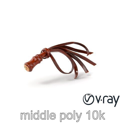 Luxurious Leather Whip Model Pack with Engraved Patterns Low-poly 3D model