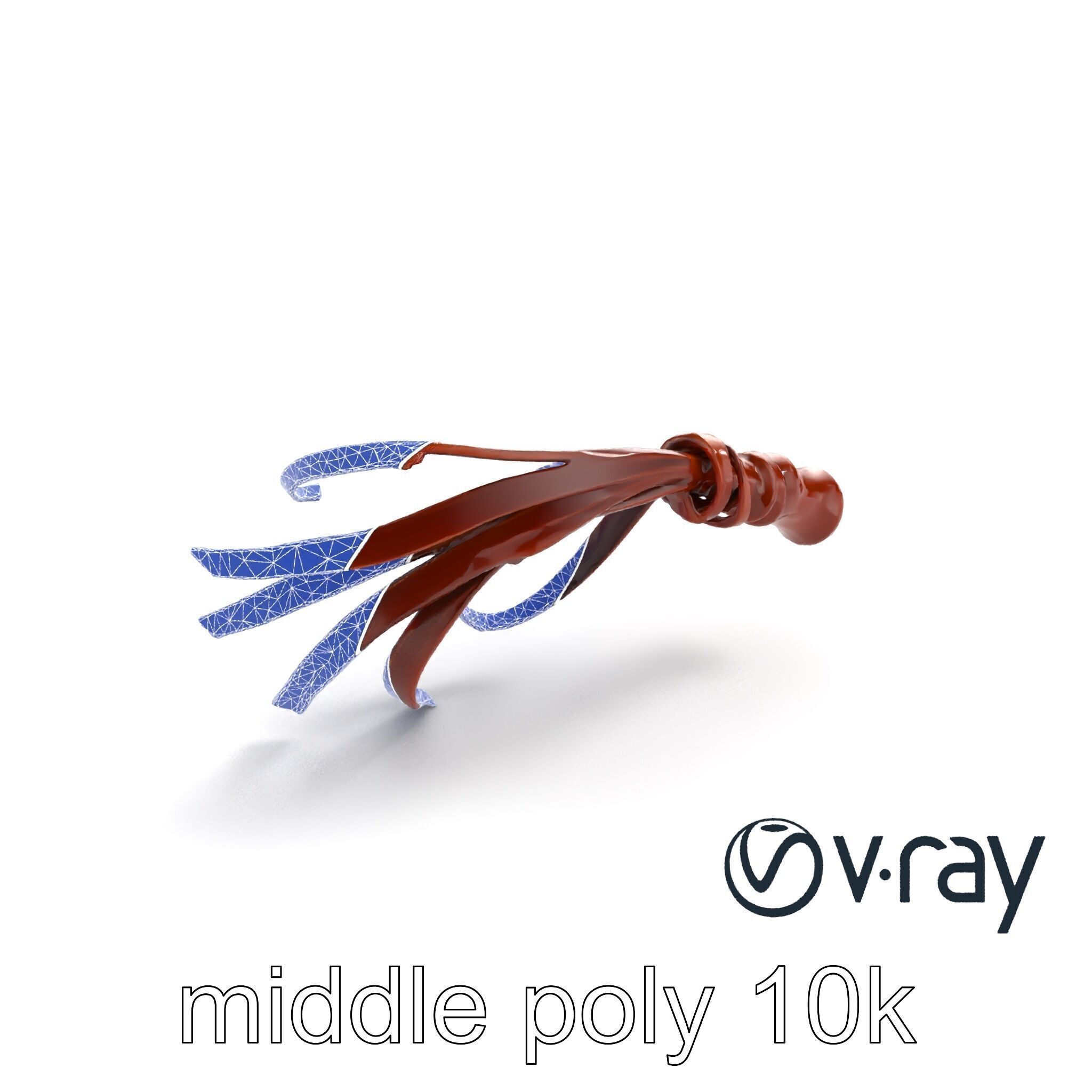 Luxurious Leather Whip Model Pack with Engraved Patterns Low-poly 3D model_31