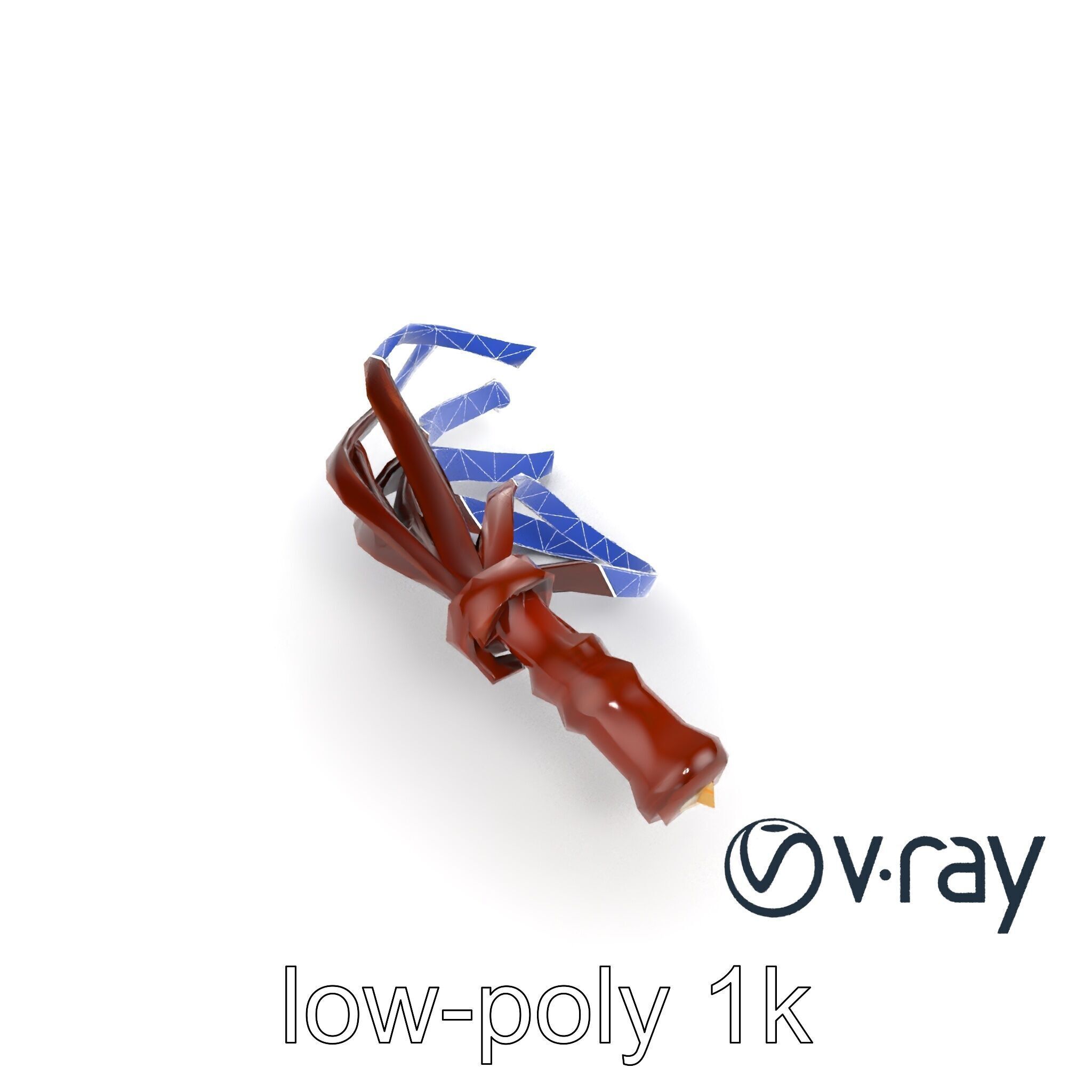 Luxurious Leather Whip Model Pack with Engraved Patterns Low-poly 3D model_29