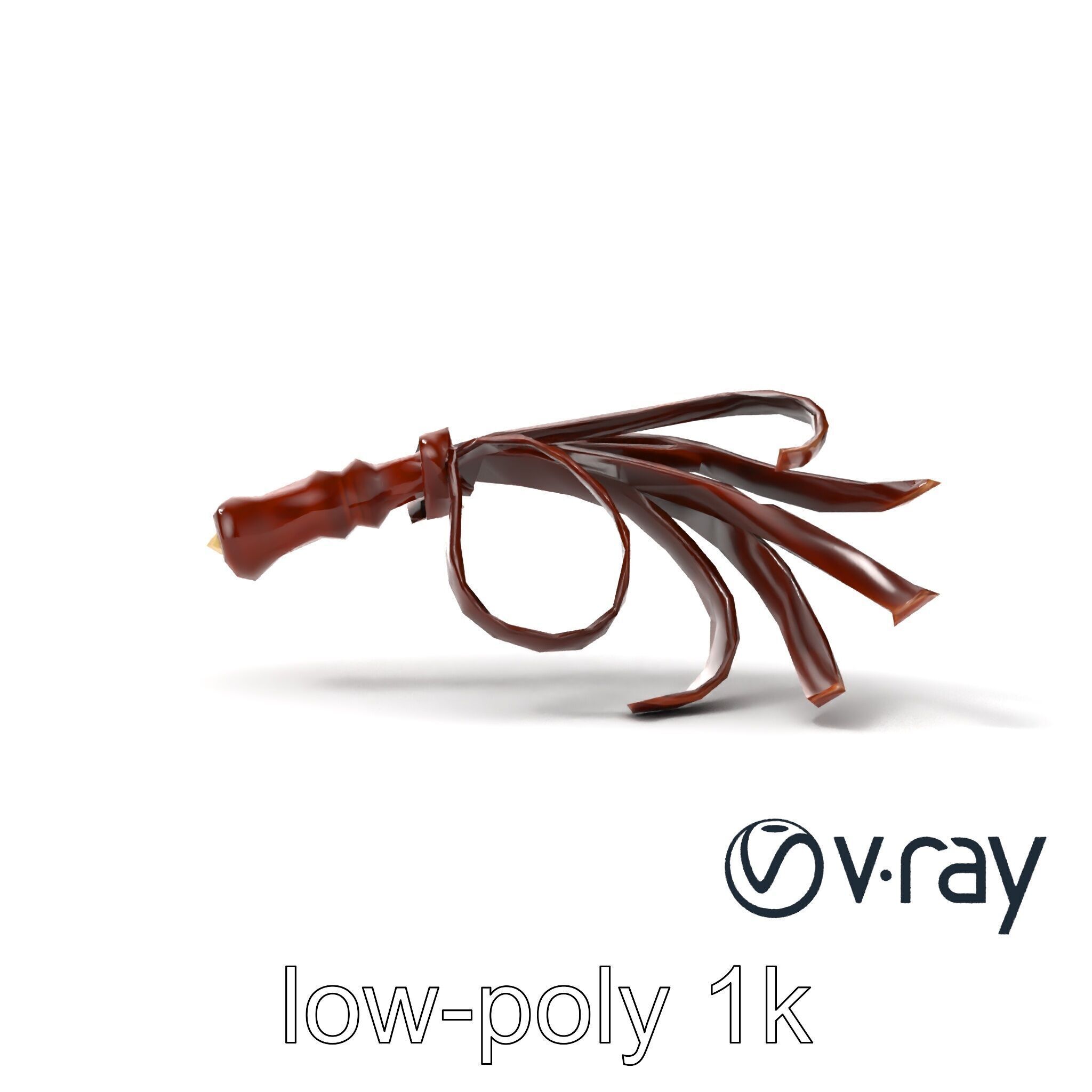 Luxurious Leather Whip Model Pack with Engraved Patterns Low-poly 3D model_28