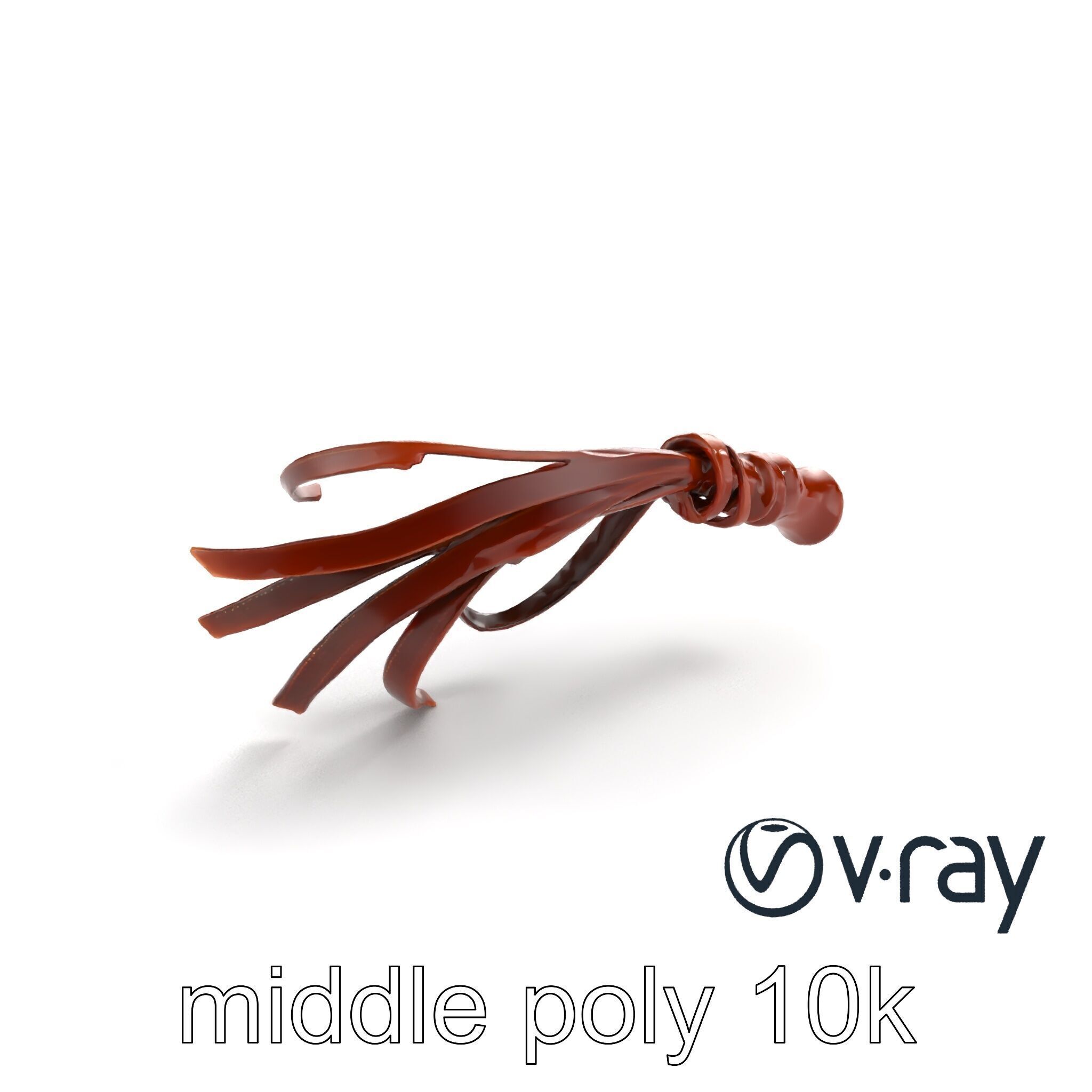 Luxurious Leather Whip Model Pack with Engraved Patterns Low-poly 3D model_7