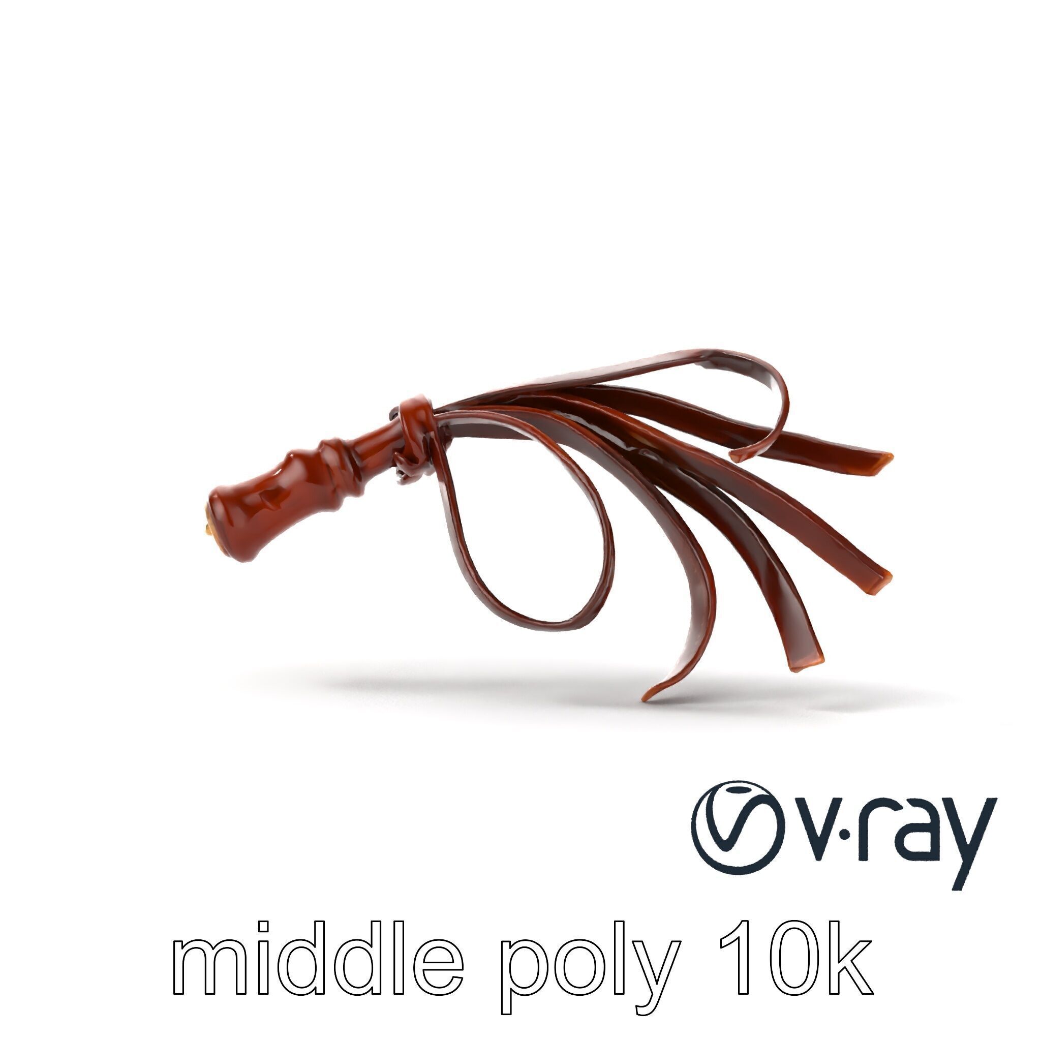 Luxurious Leather Whip Model Pack with Engraved Patterns Low-poly 3D model_26