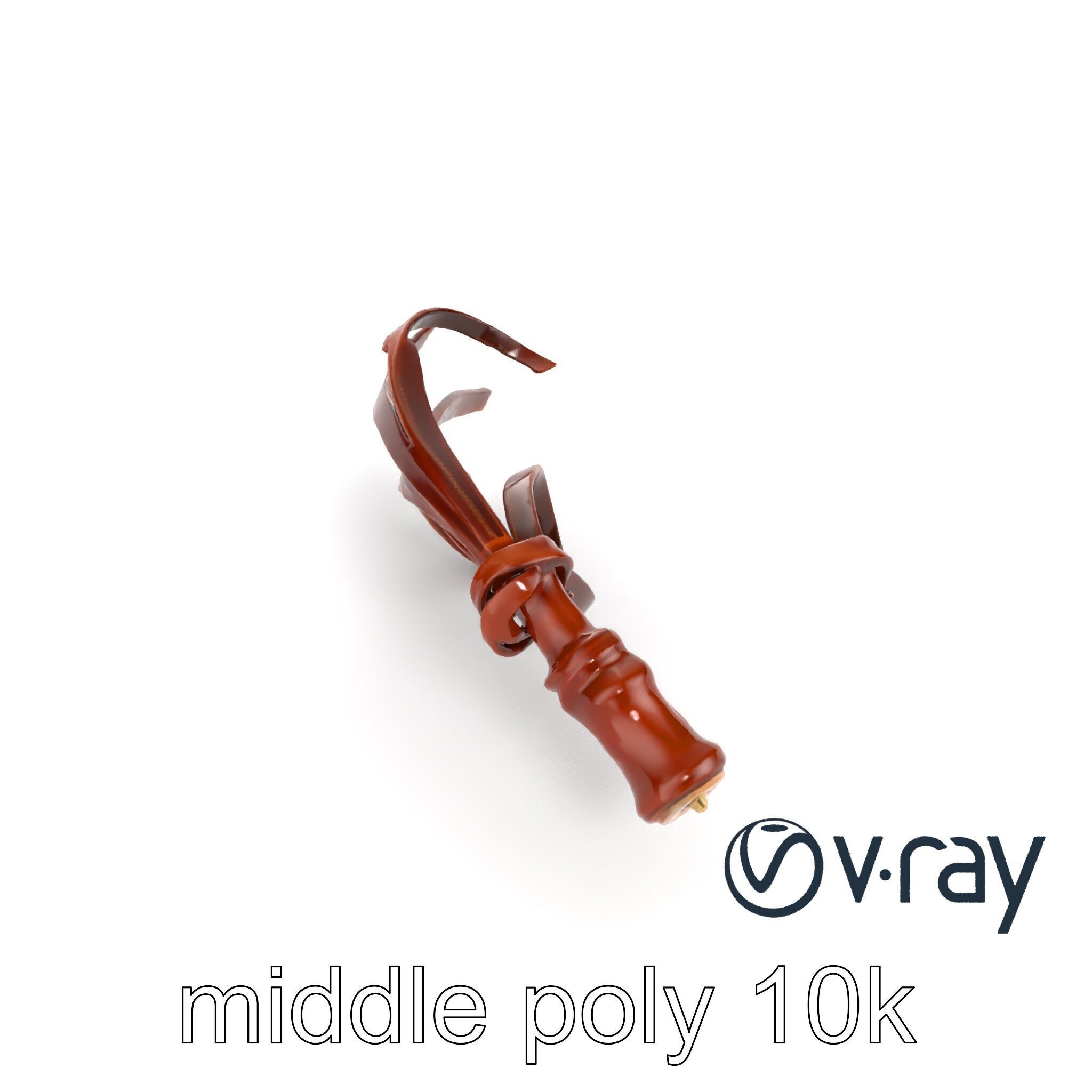 Luxurious Leather Whip Model Pack with Engraved Patterns Low-poly 3D model_18