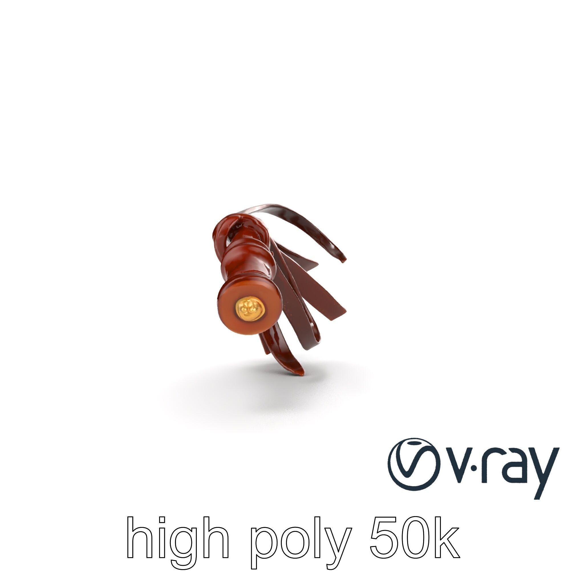 Luxurious Leather Whip Model Pack with Engraved Patterns Low-poly 3D model_23