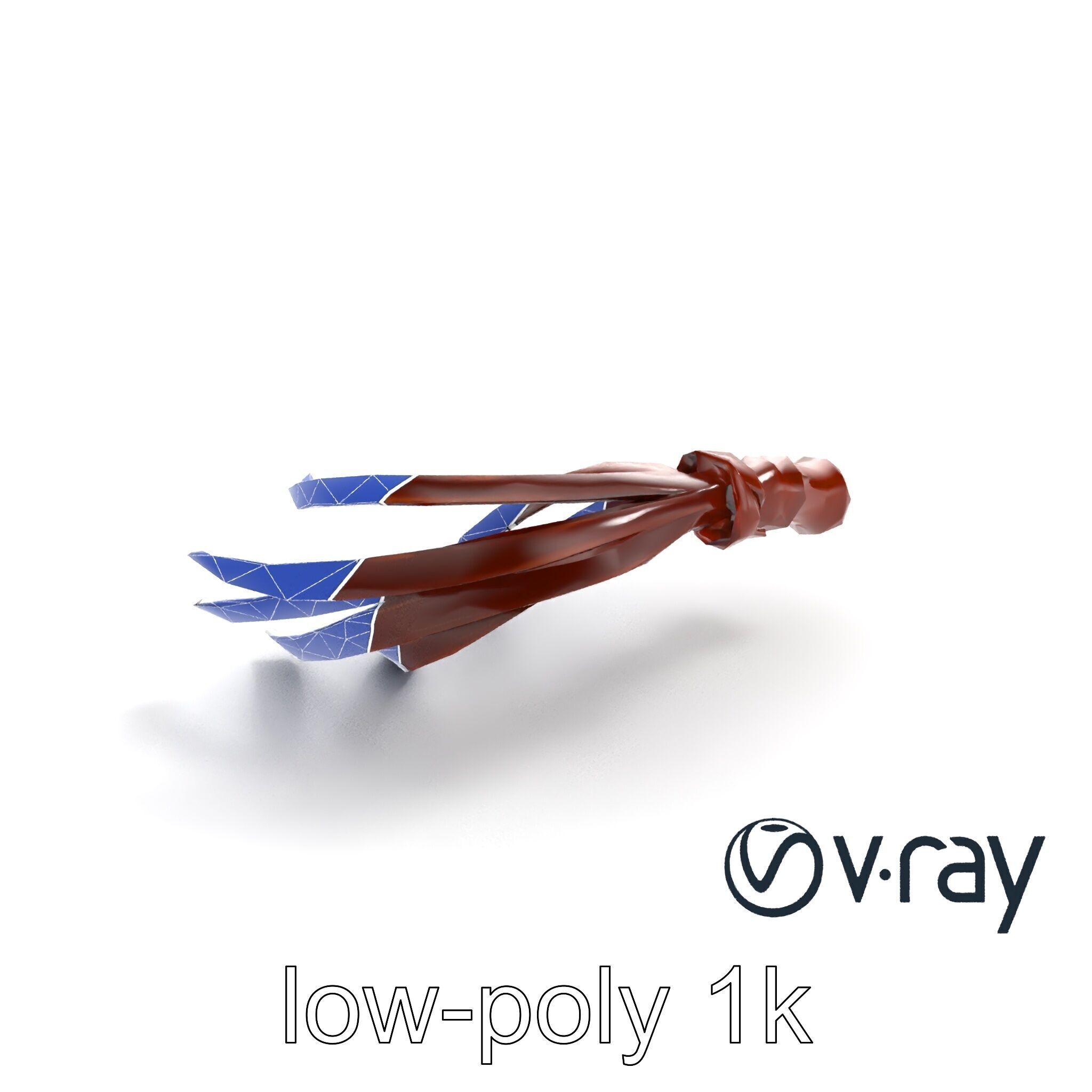 Luxurious Leather Whip Model Pack with Engraved Patterns Low-poly 3D model_10