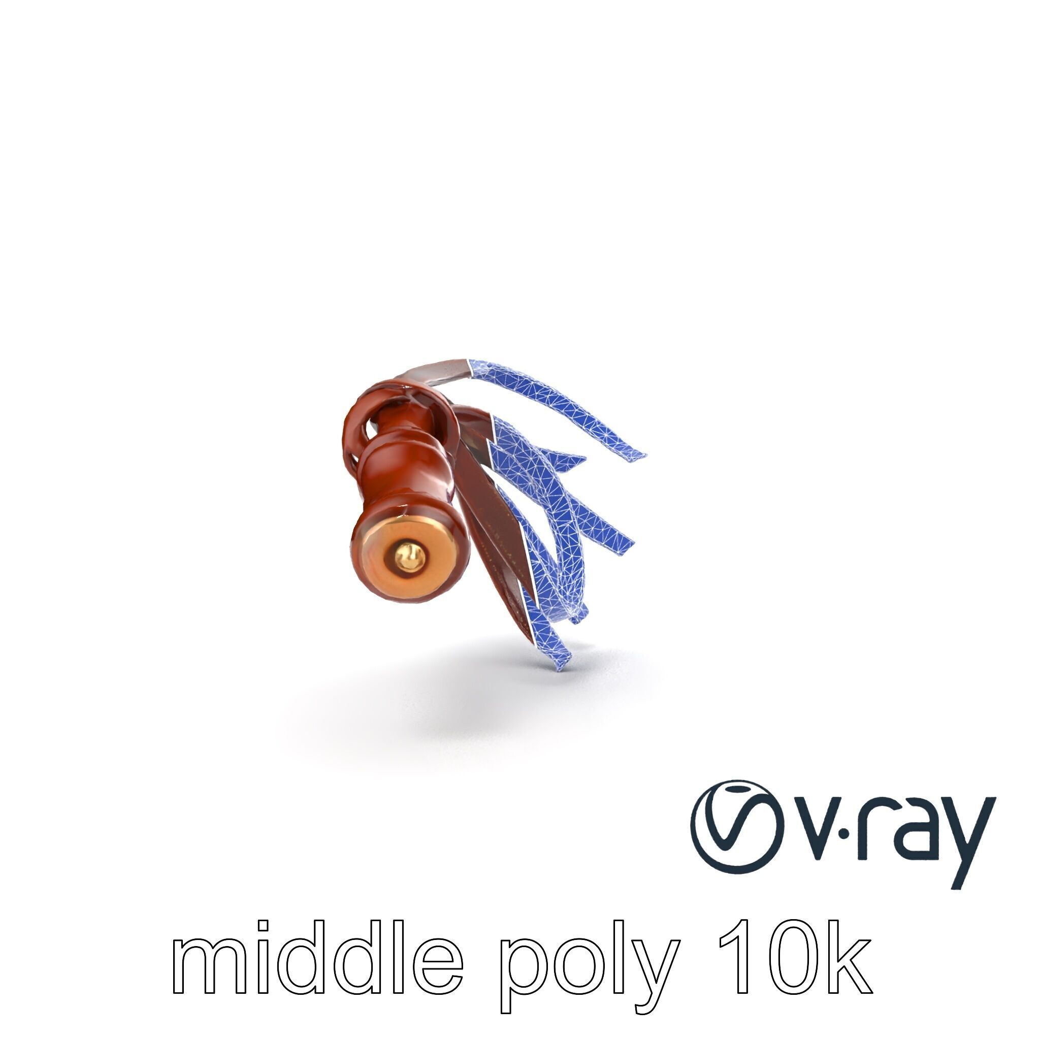 Luxurious Leather Whip Model Pack with Engraved Patterns Low-poly 3D model_22