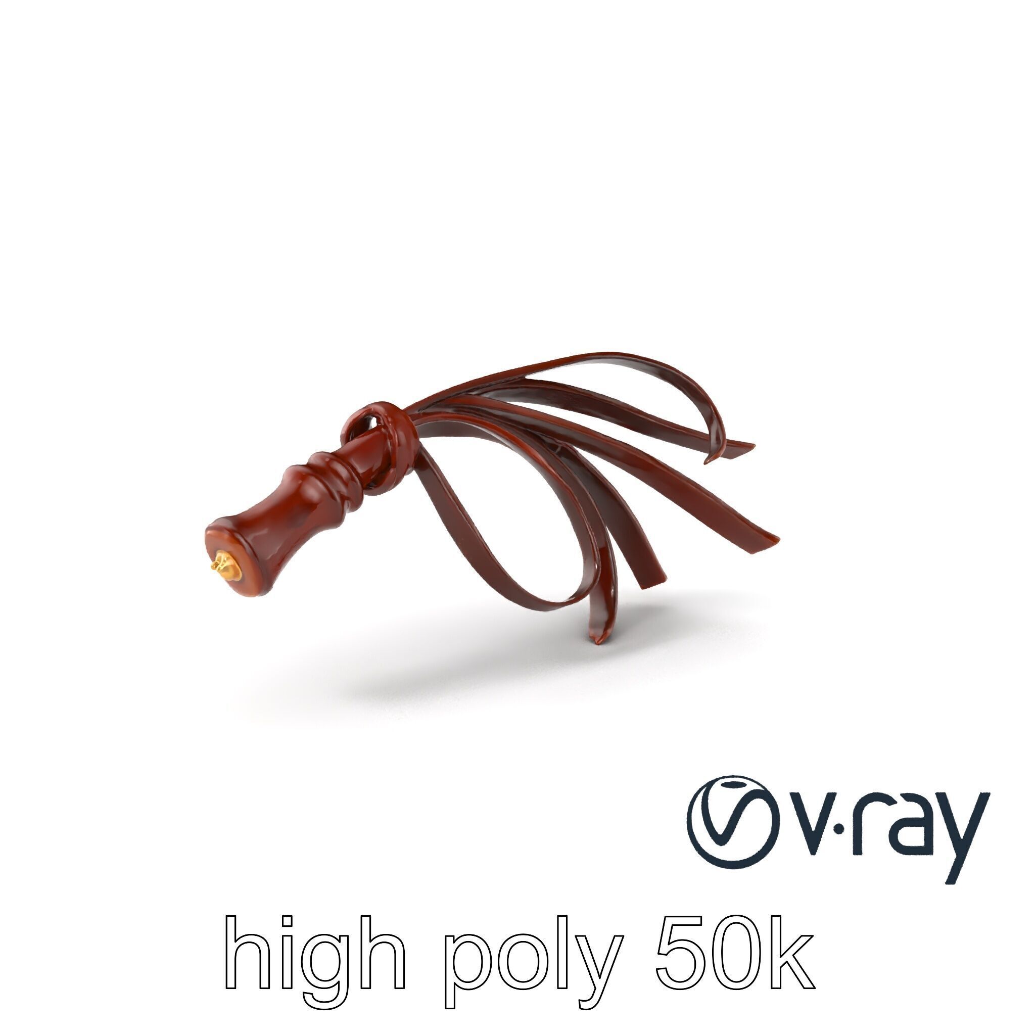 Luxurious Leather Whip Model Pack with Engraved Patterns Low-poly 3D model_6