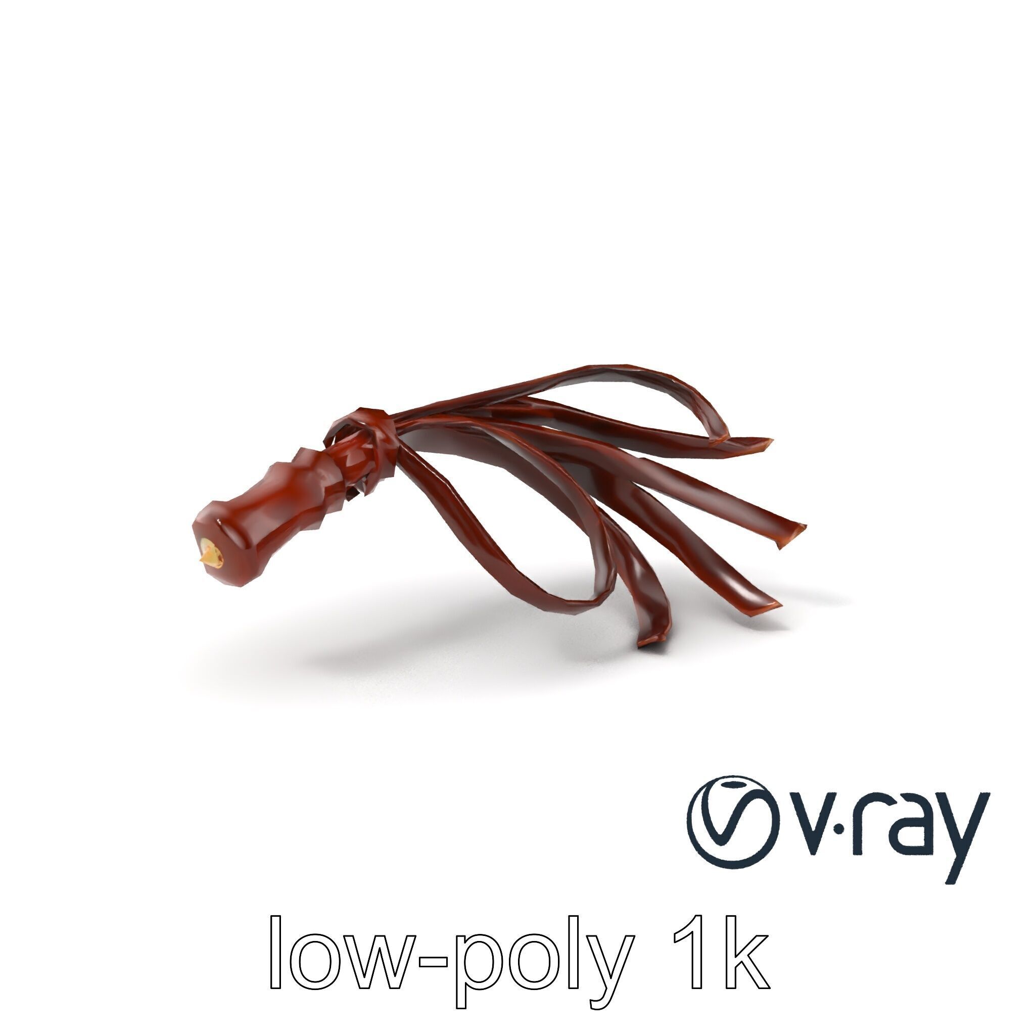 Luxurious Leather Whip Model Pack with Engraved Patterns Low-poly 3D model_2
