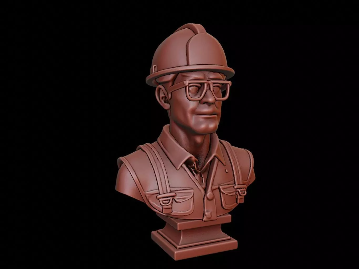 Engineer Bust 3D print model_0