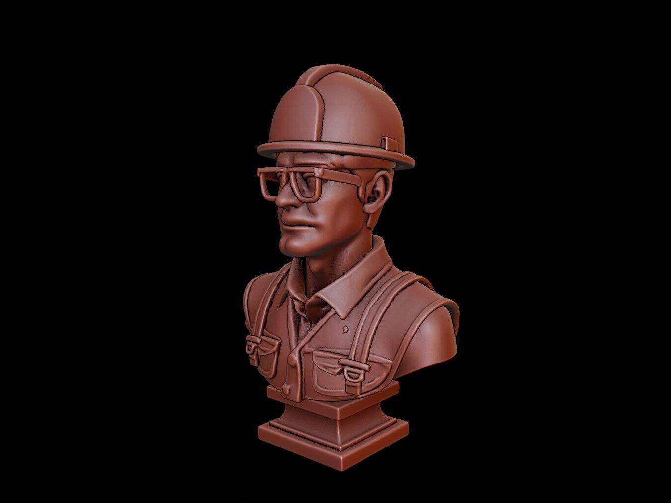 Engineer Bust 3D print model_2