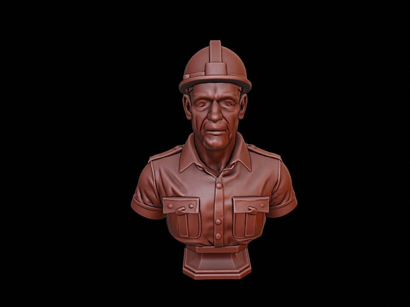 Engineer Bust 3D print model_1