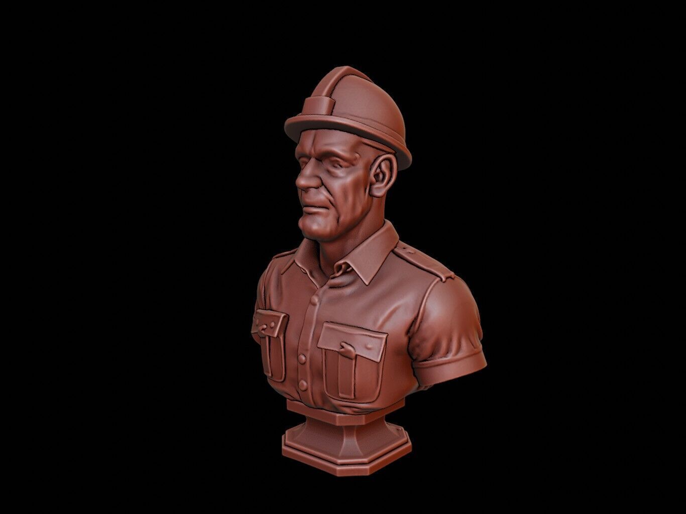 Engineer Bust 3D print model_2