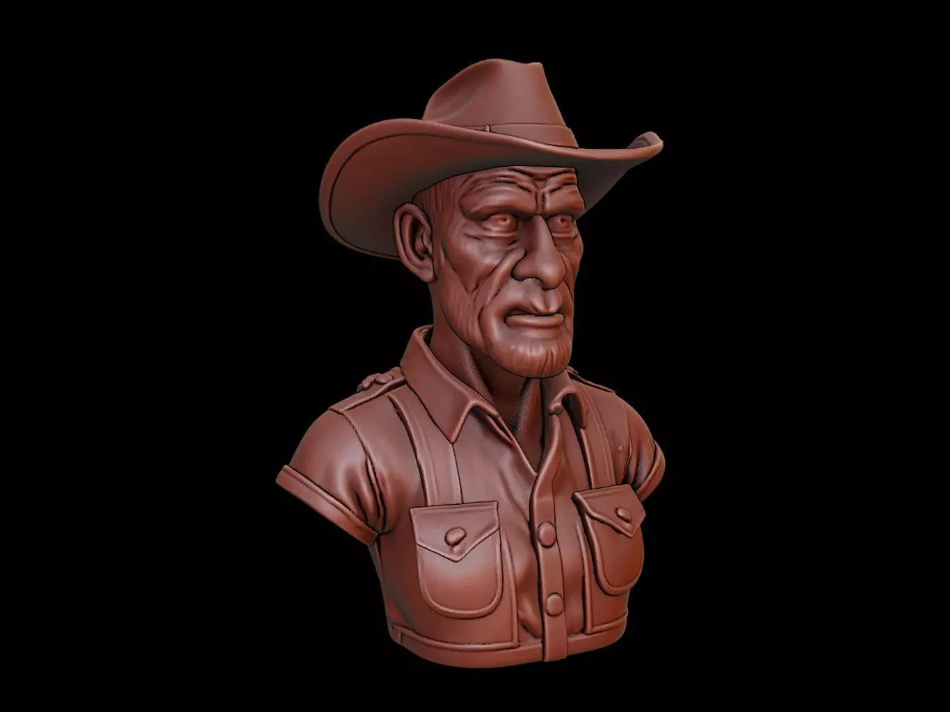 Farmer Bust 3D print model_0