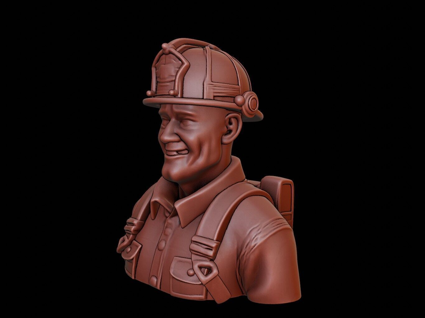 Firefighter Bust 3D print model_2