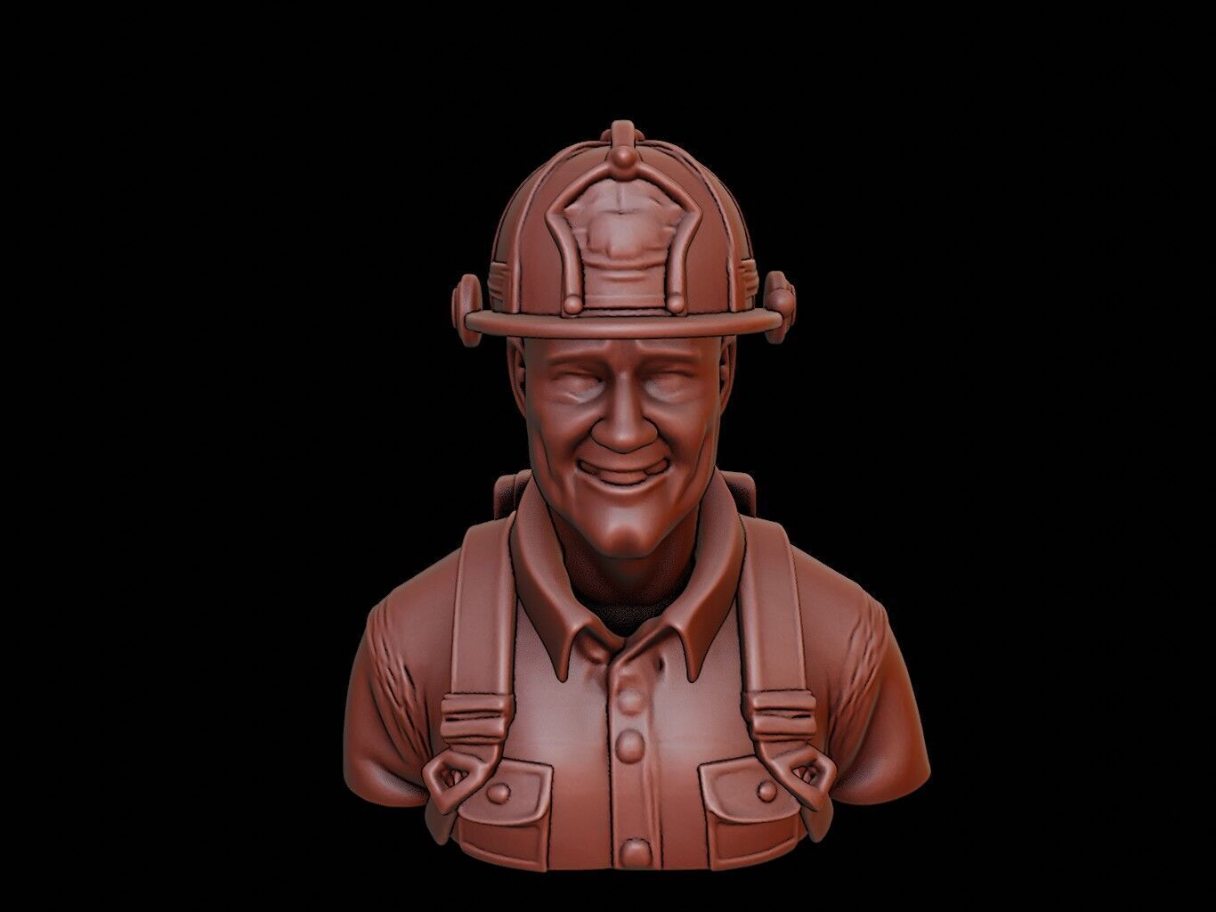 Firefighter Bust 3D print model_1