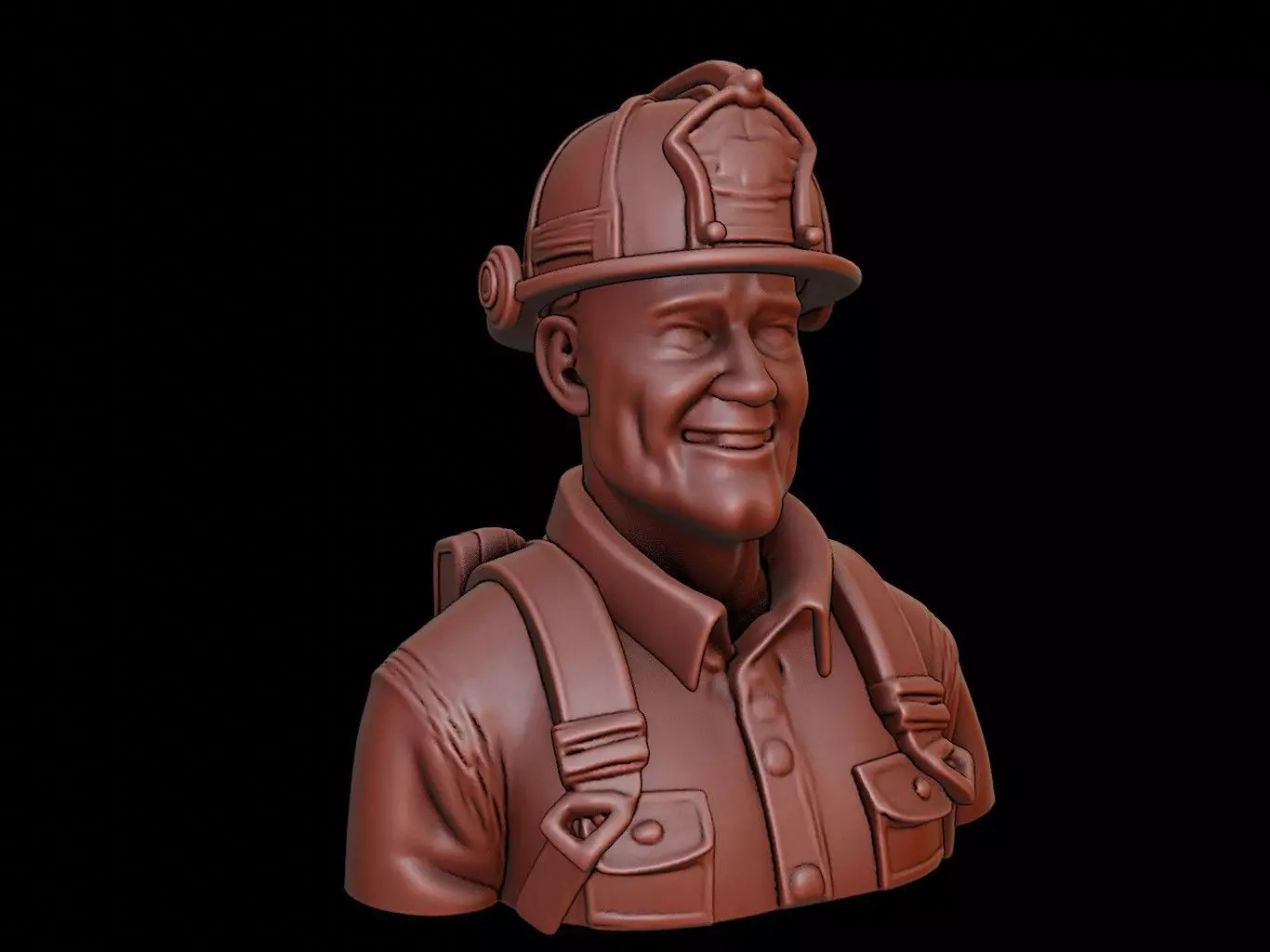 Firefighter Bust 3D print model_0