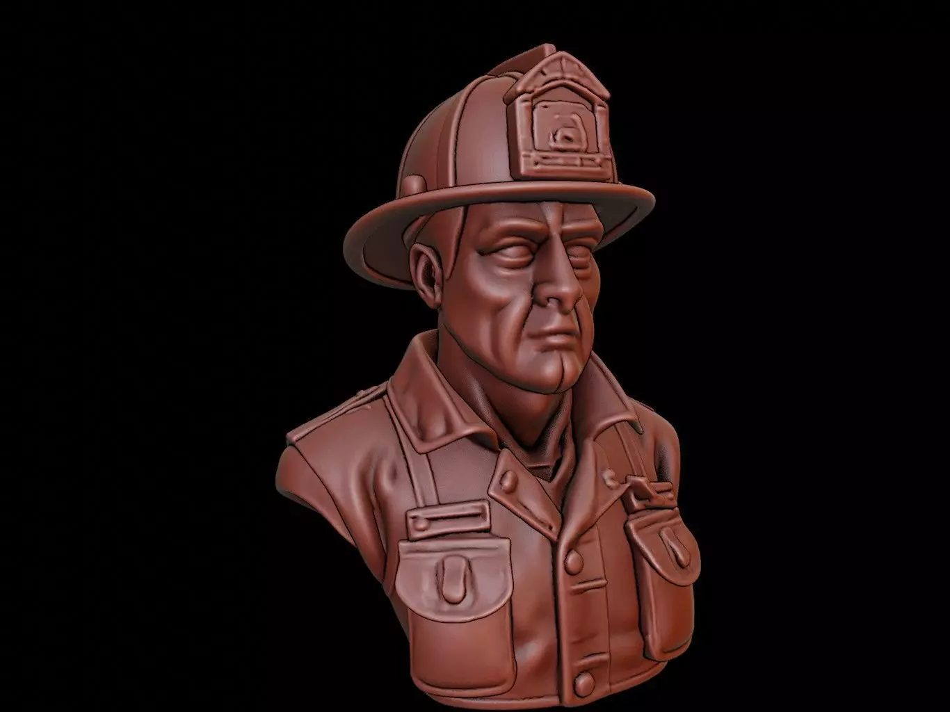 Firefighter Bust 3D print model_0