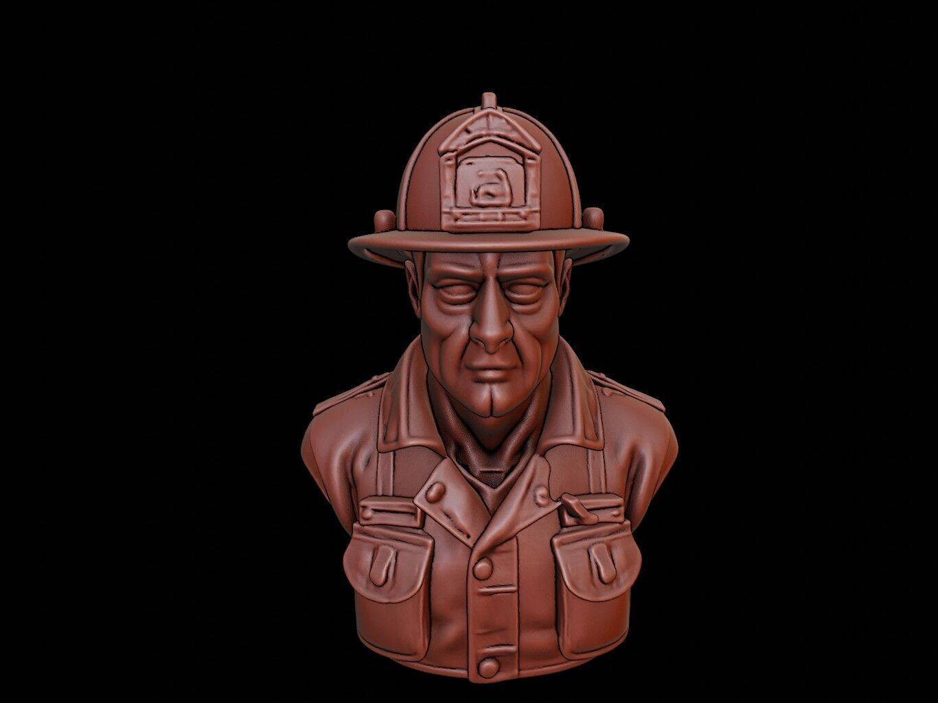 Firefighter Bust 3D print model_1