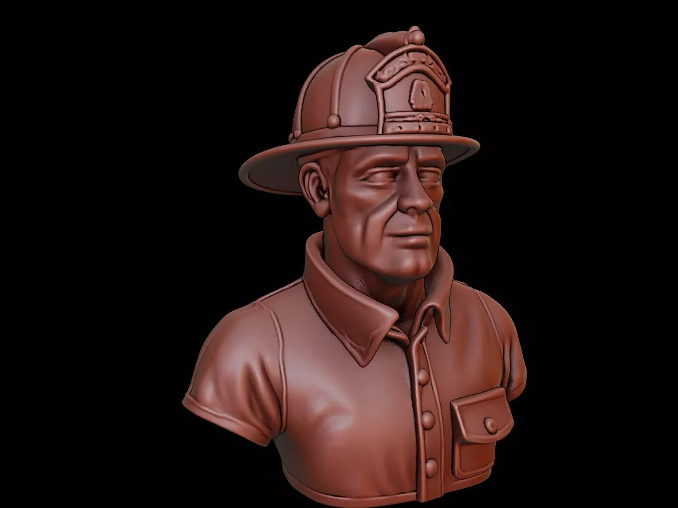 Firefighter Bust 3D print model_0
