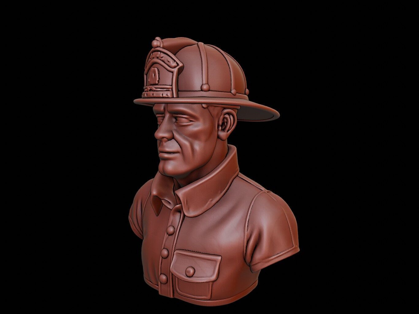 Firefighter Bust 3D print model_2