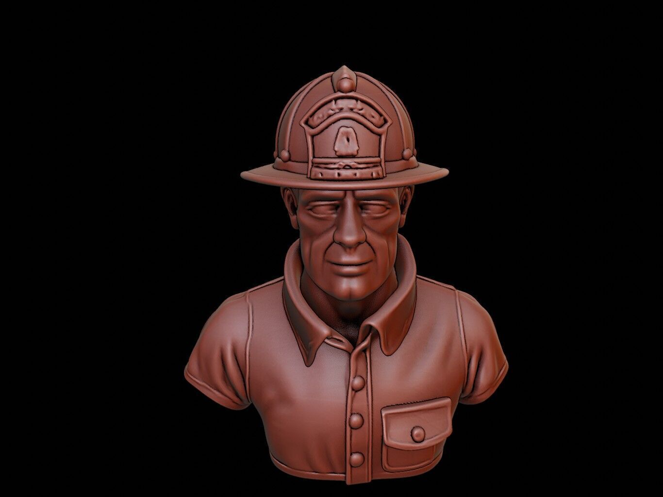 Firefighter Bust 3D print model_1