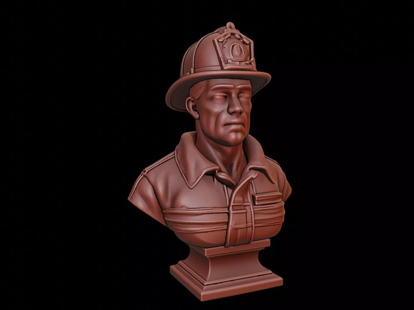 Firefighter Bust 3D print model_0