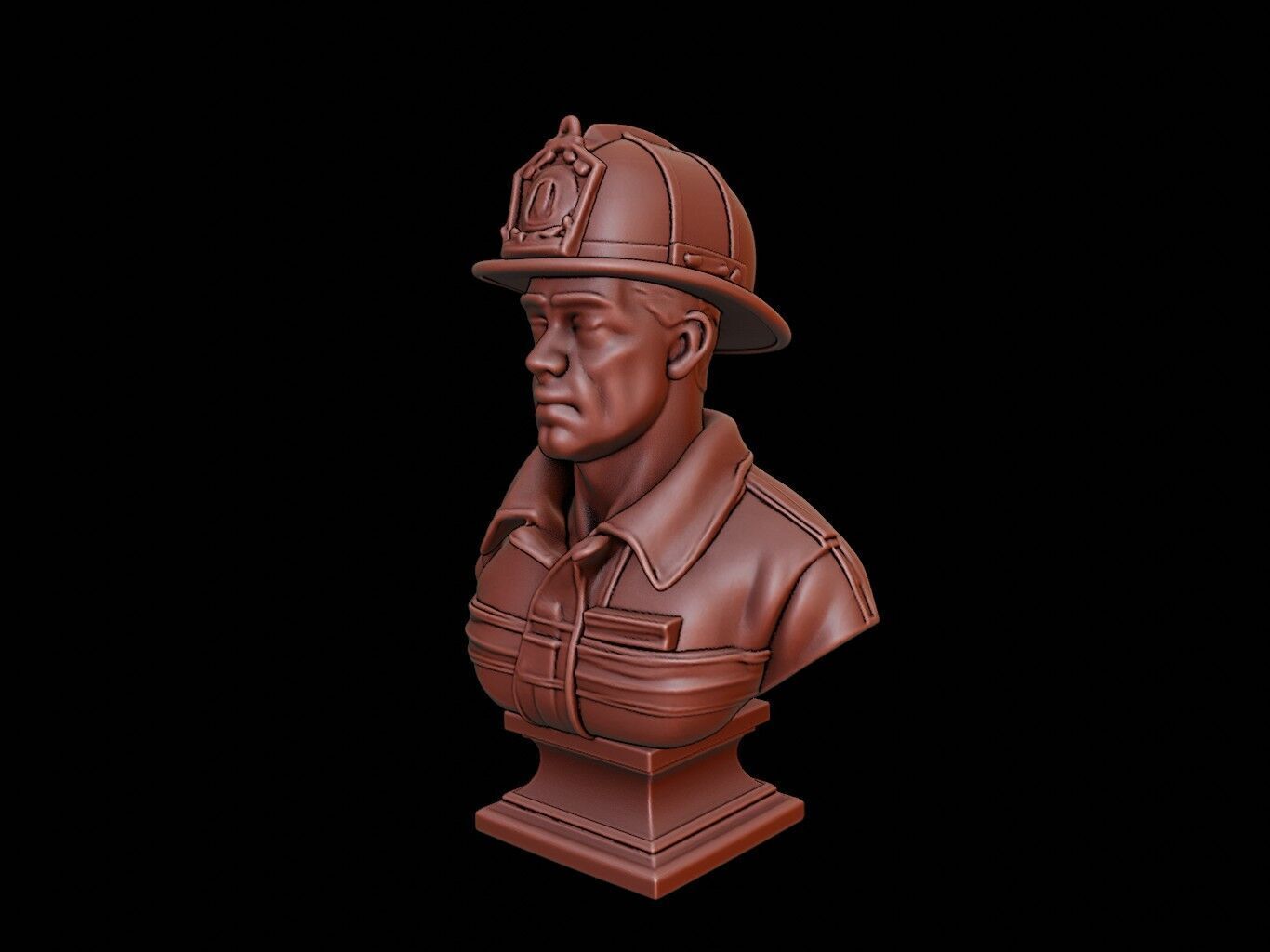 Firefighter Bust 3D print model_2