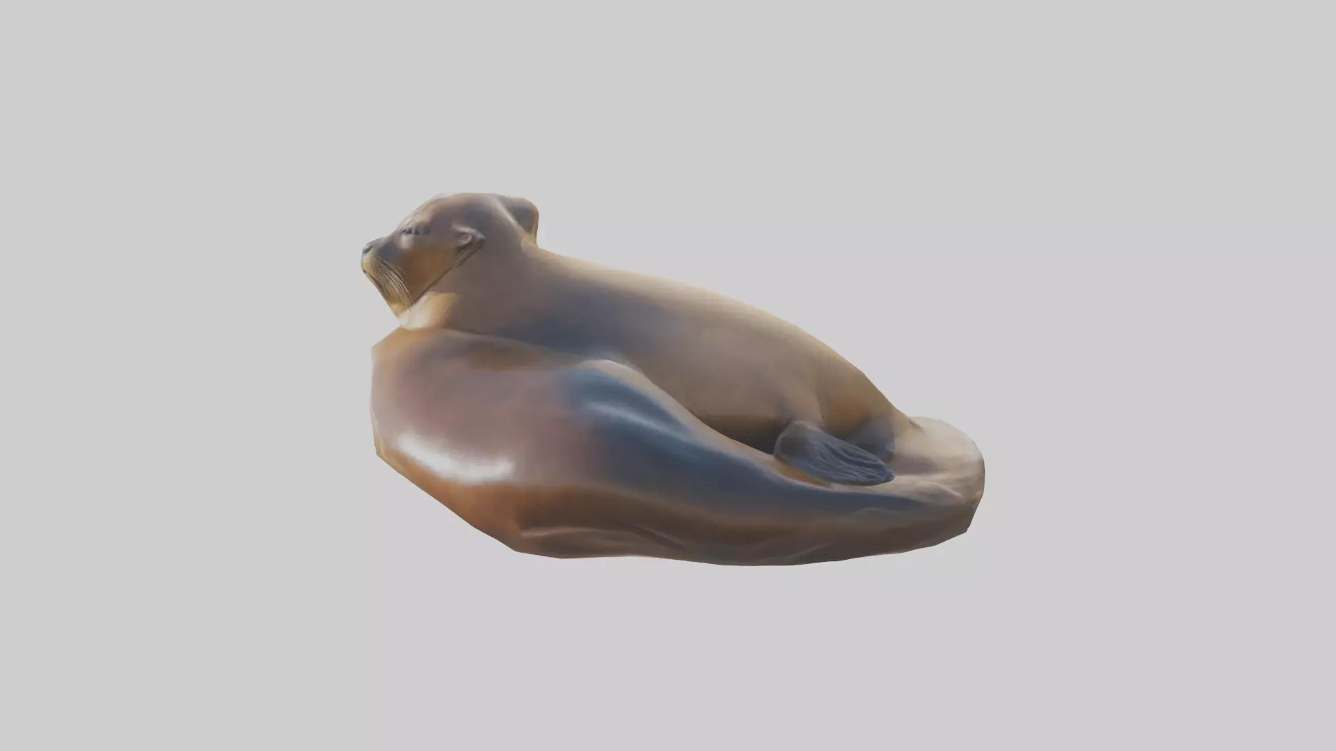 California Sea Lion sunbathing model Low-poly 3D model_0