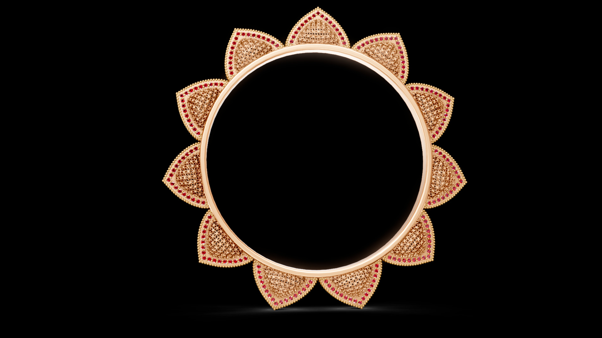 Lotus Diamond Bangle 3D print model_11