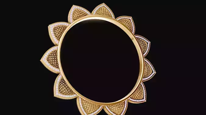 Lotus Diamond Bangle